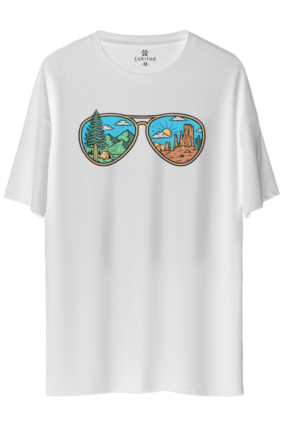 Macera-Doğa Baskılı Oversize Tişört
