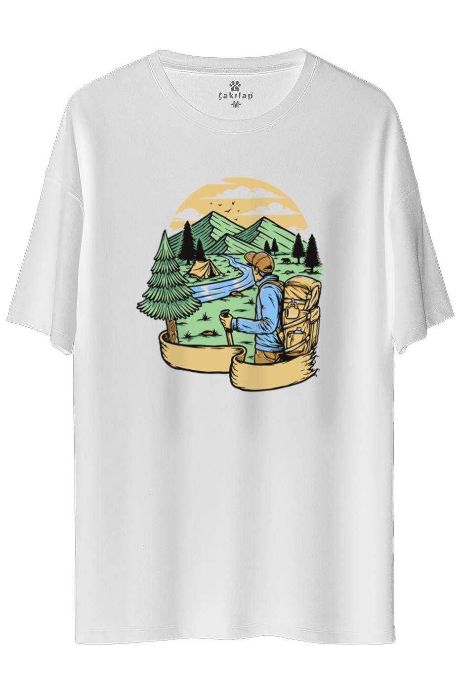 Macera-Doğa Baskılı Oversize Tişört