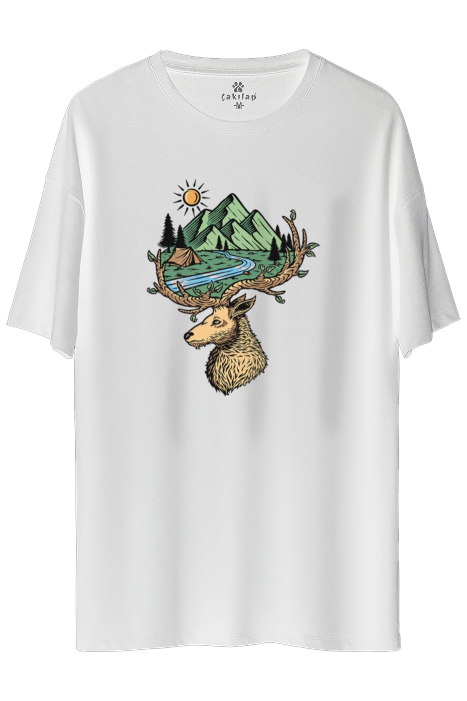 Macera-Doğa Baskılı Oversize Tişört
