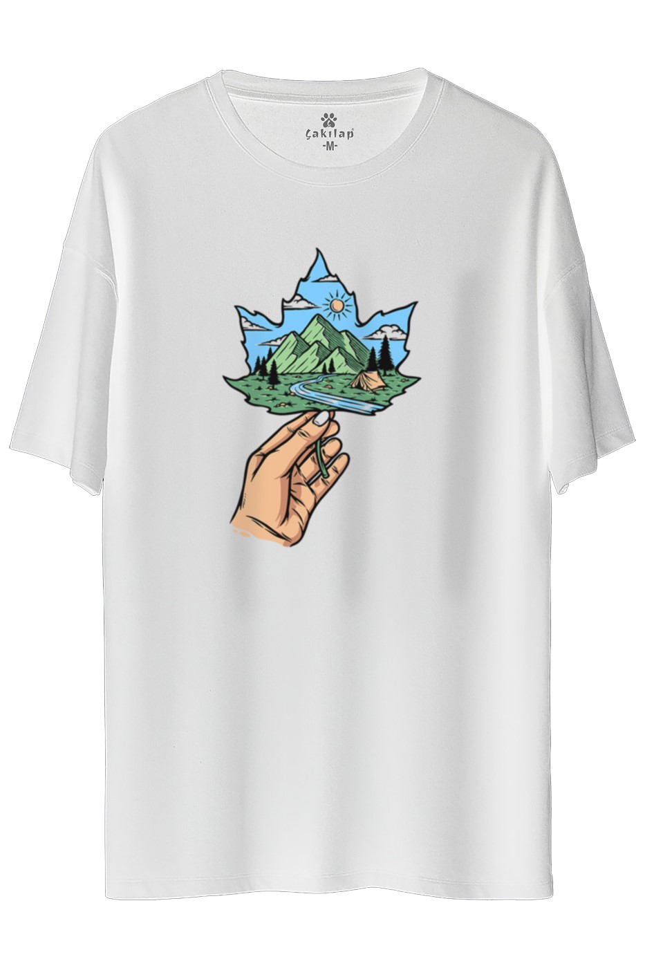 Macera-Doğa Baskılı Oversize Tişört