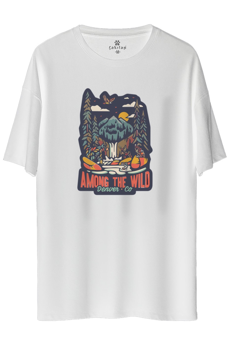 Macera-Doğa Baskılı Oversize Tişört