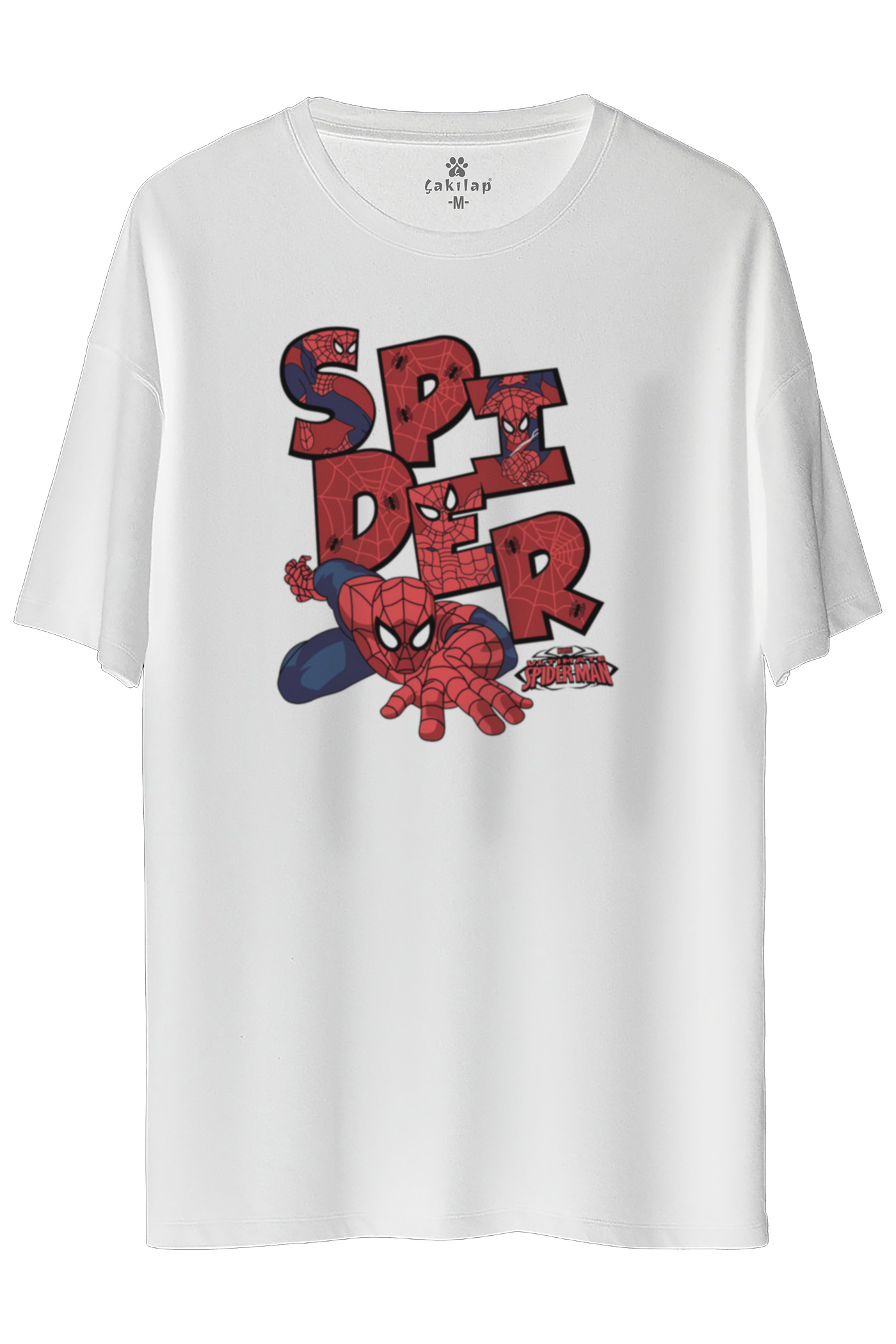 Spiderman Baskılı Oversize Tişört