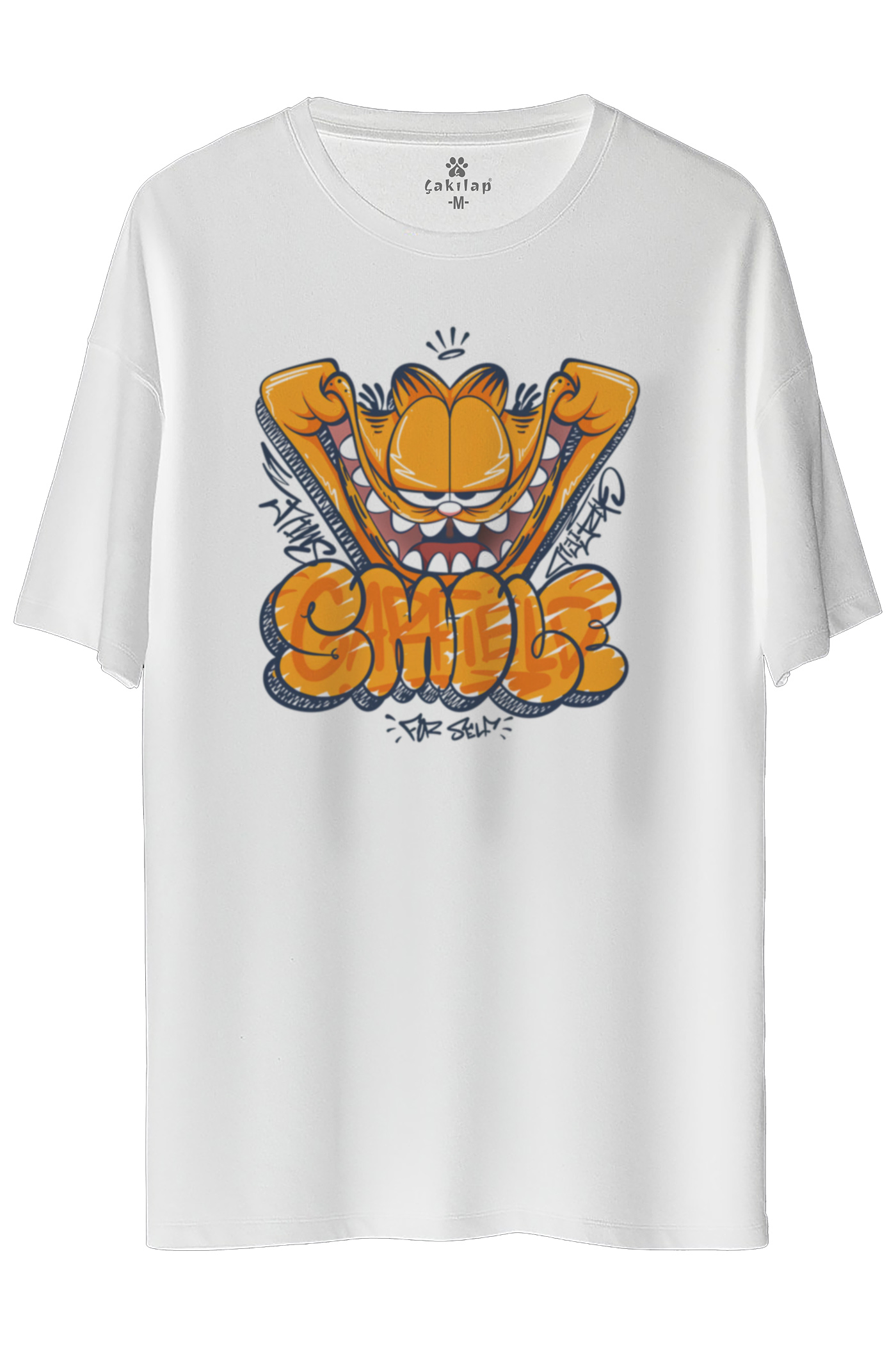 Garfield Baskılı Oversize Tişört