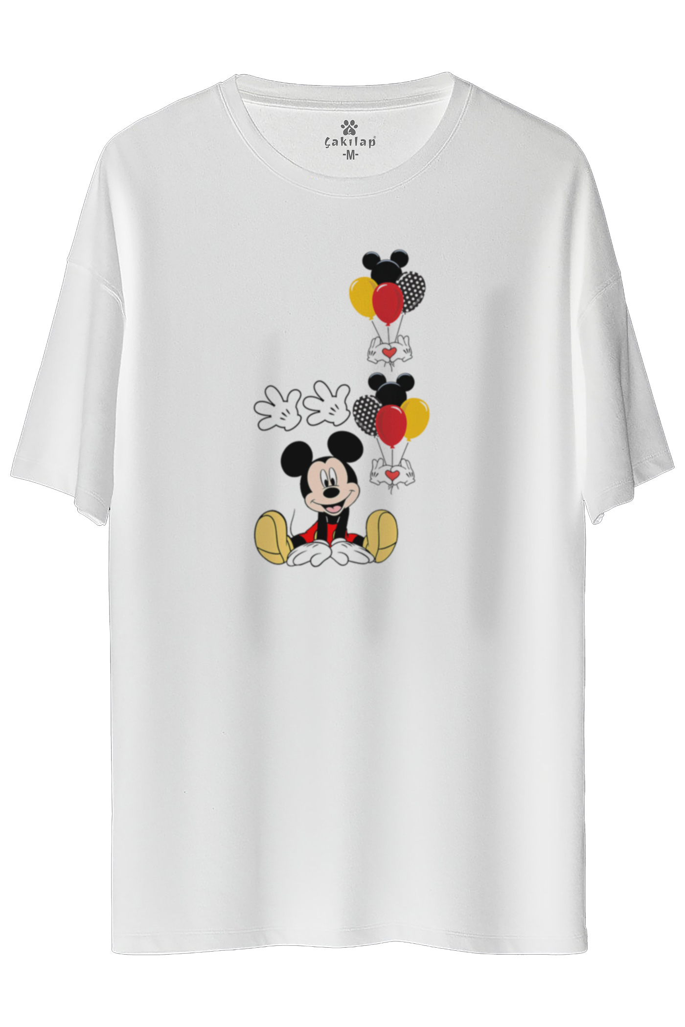 Mickey Mouse Baskılı Oversize Tişört