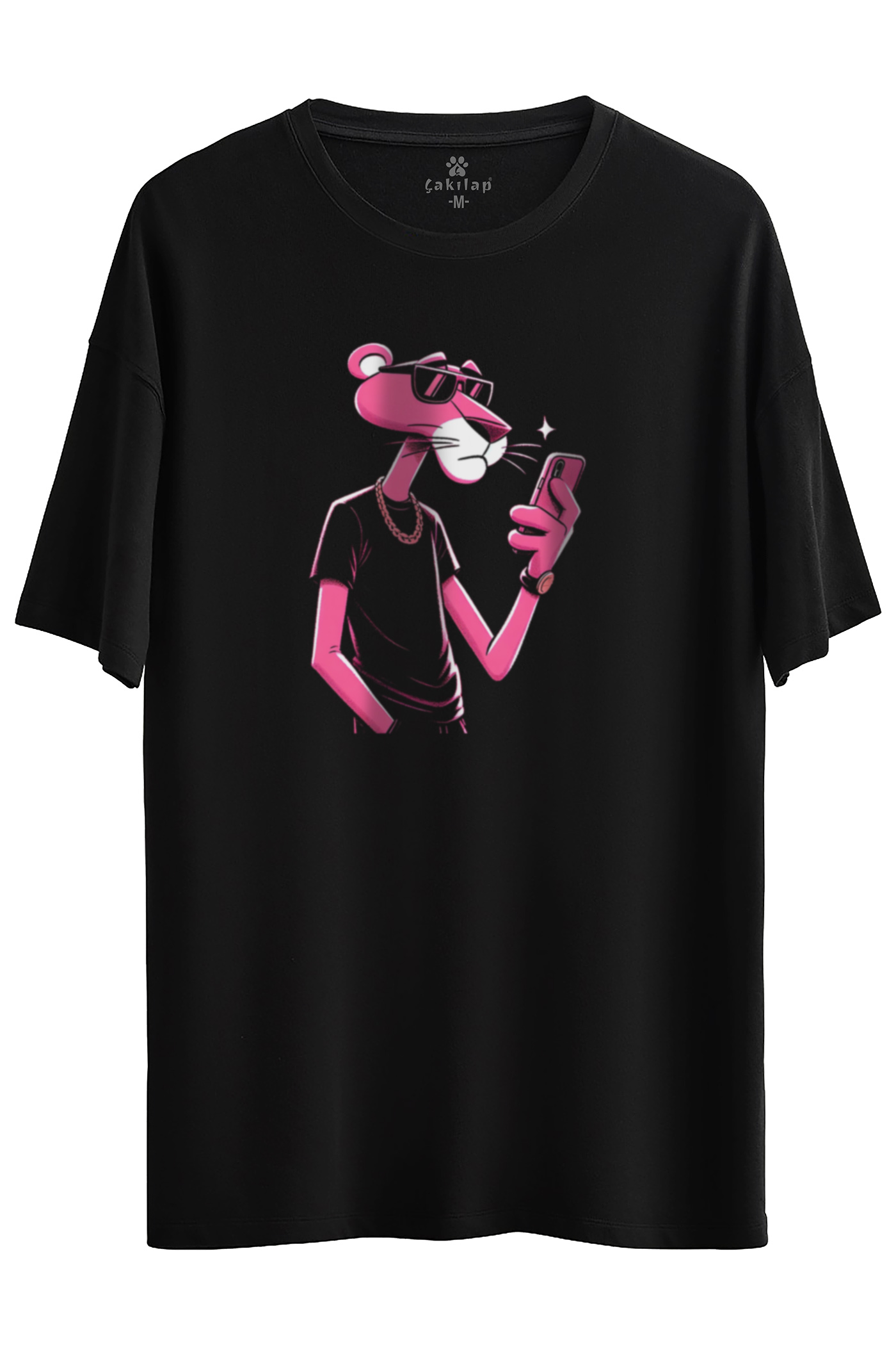 Pink Panther Baskılı Oversize Tişört