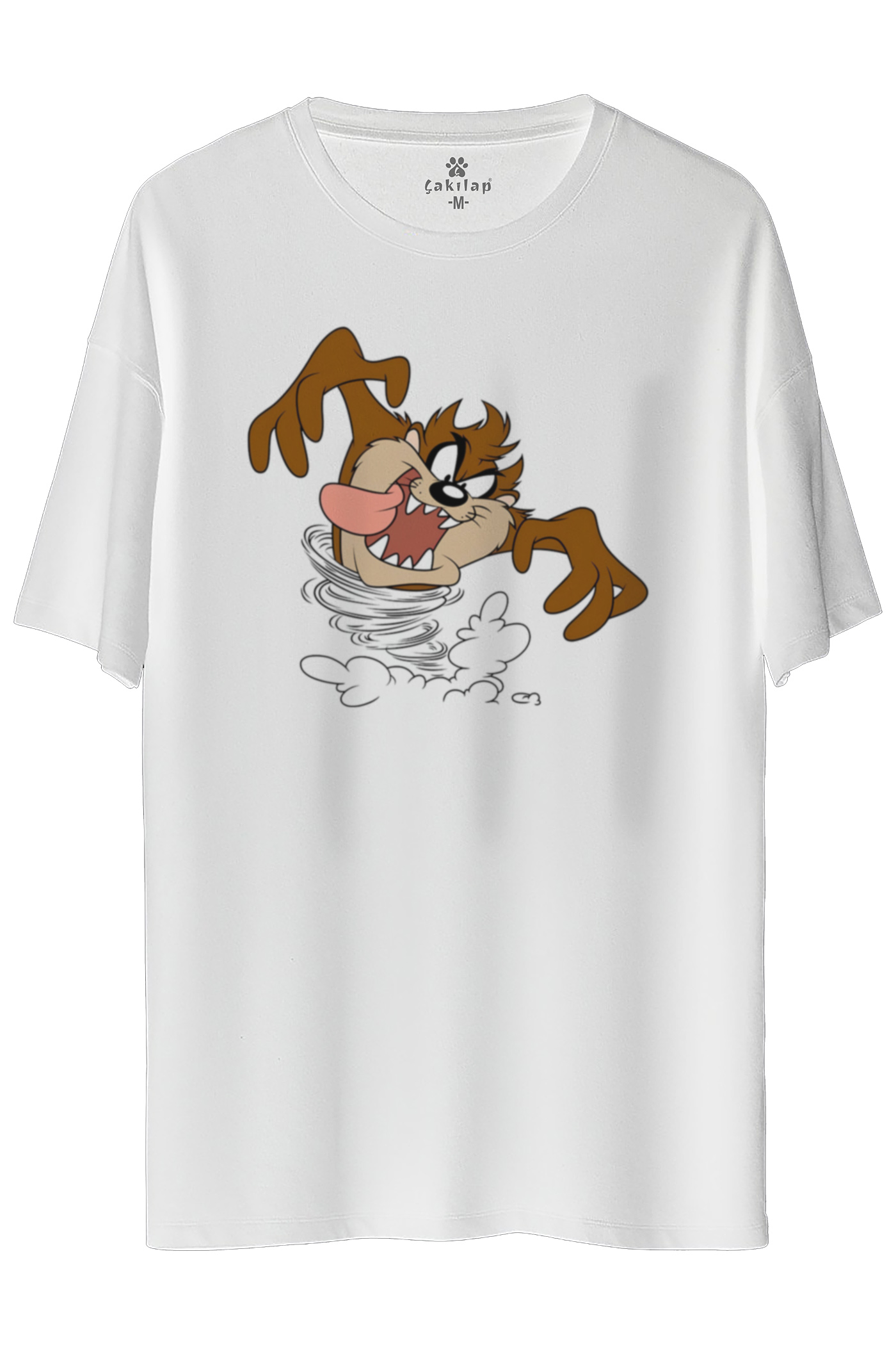 Tazmanya Canavarı Baskılı Oversize Tişört