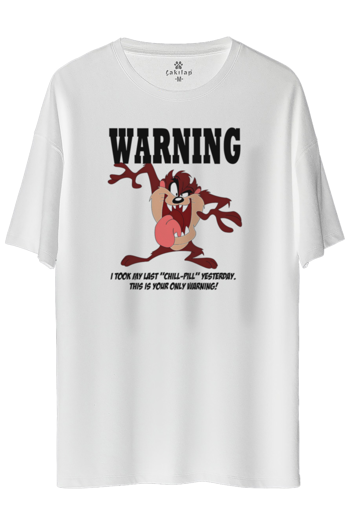 Tazmanya Canavarı Baskılı Oversize Tişört