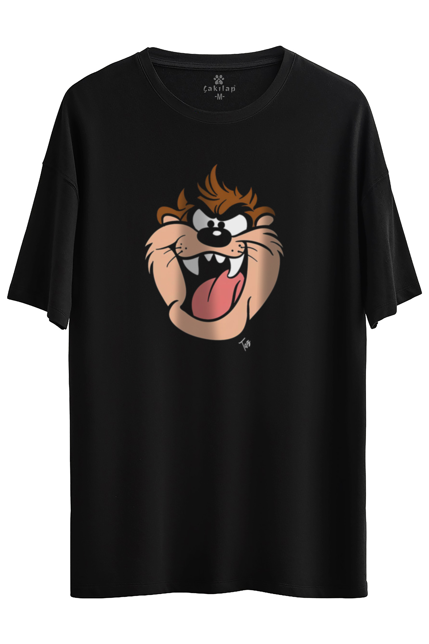 Tazmanya Canavarı Baskılı Oversize Tişört