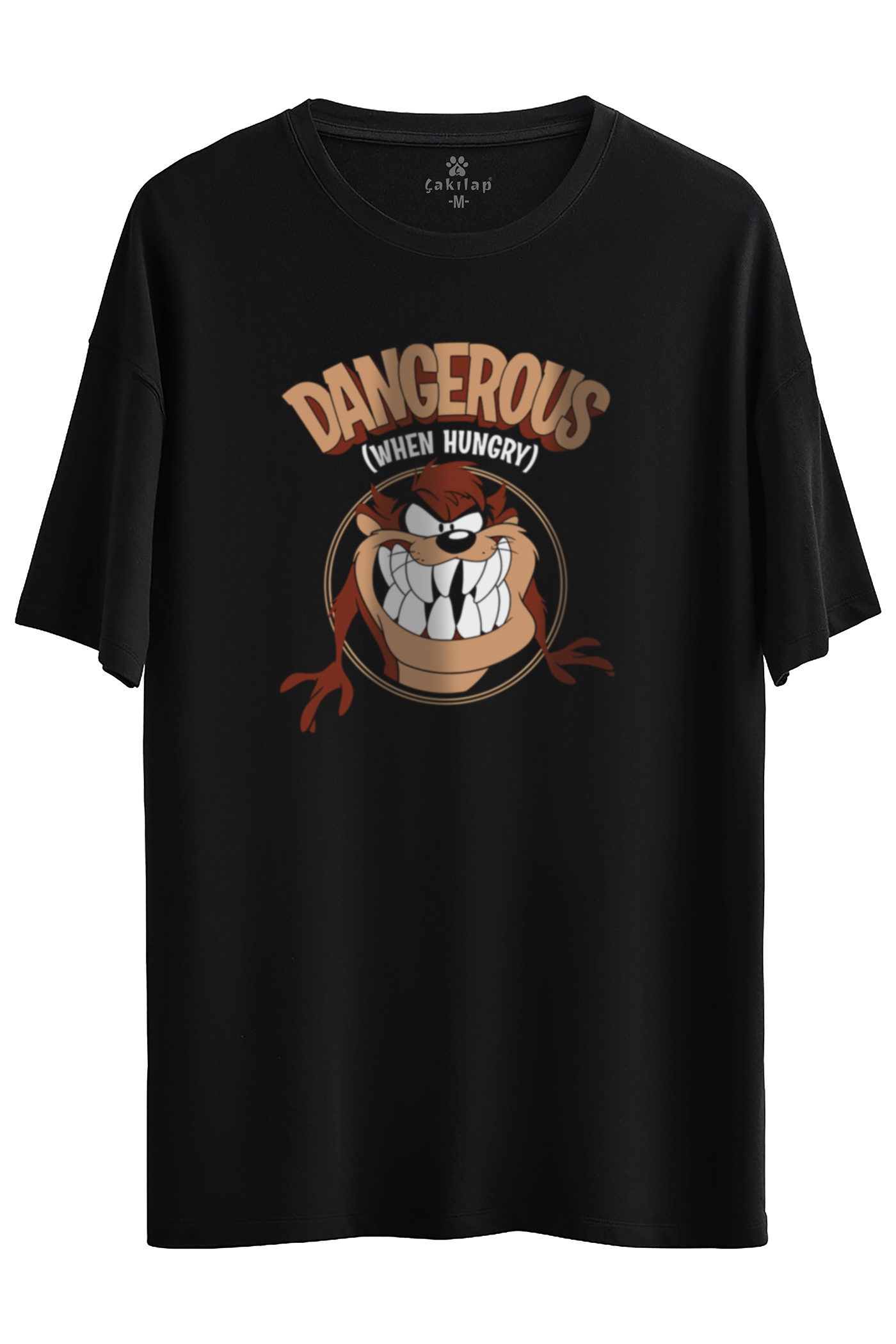 Tazmanya Canavarı Baskılı Oversize Tişört