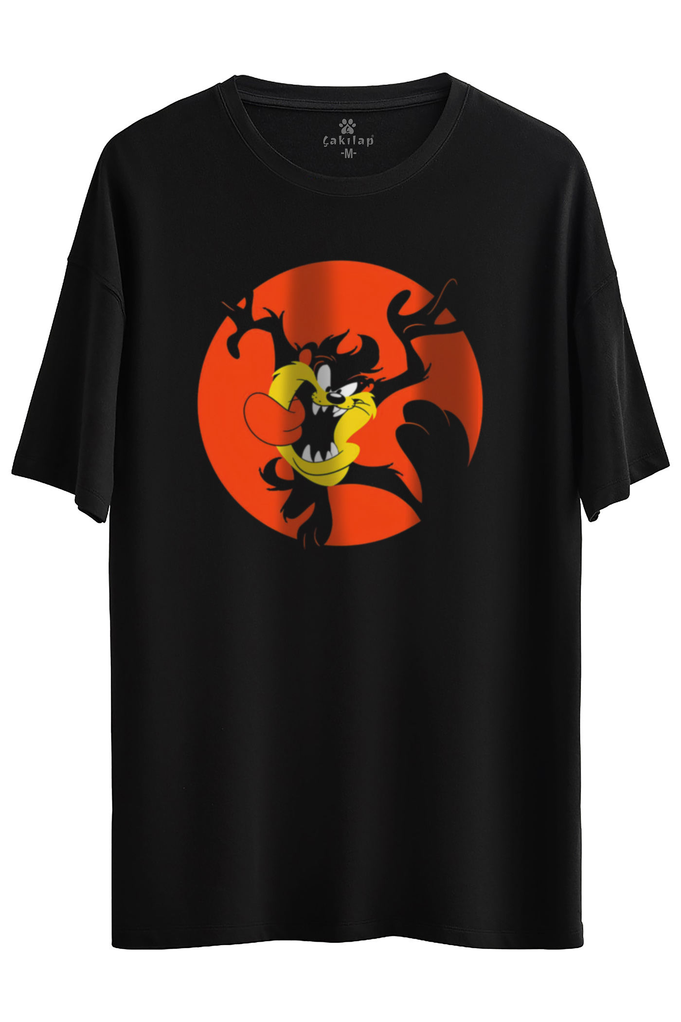 Tazmanya Canavarı Baskılı Oversize Tişört