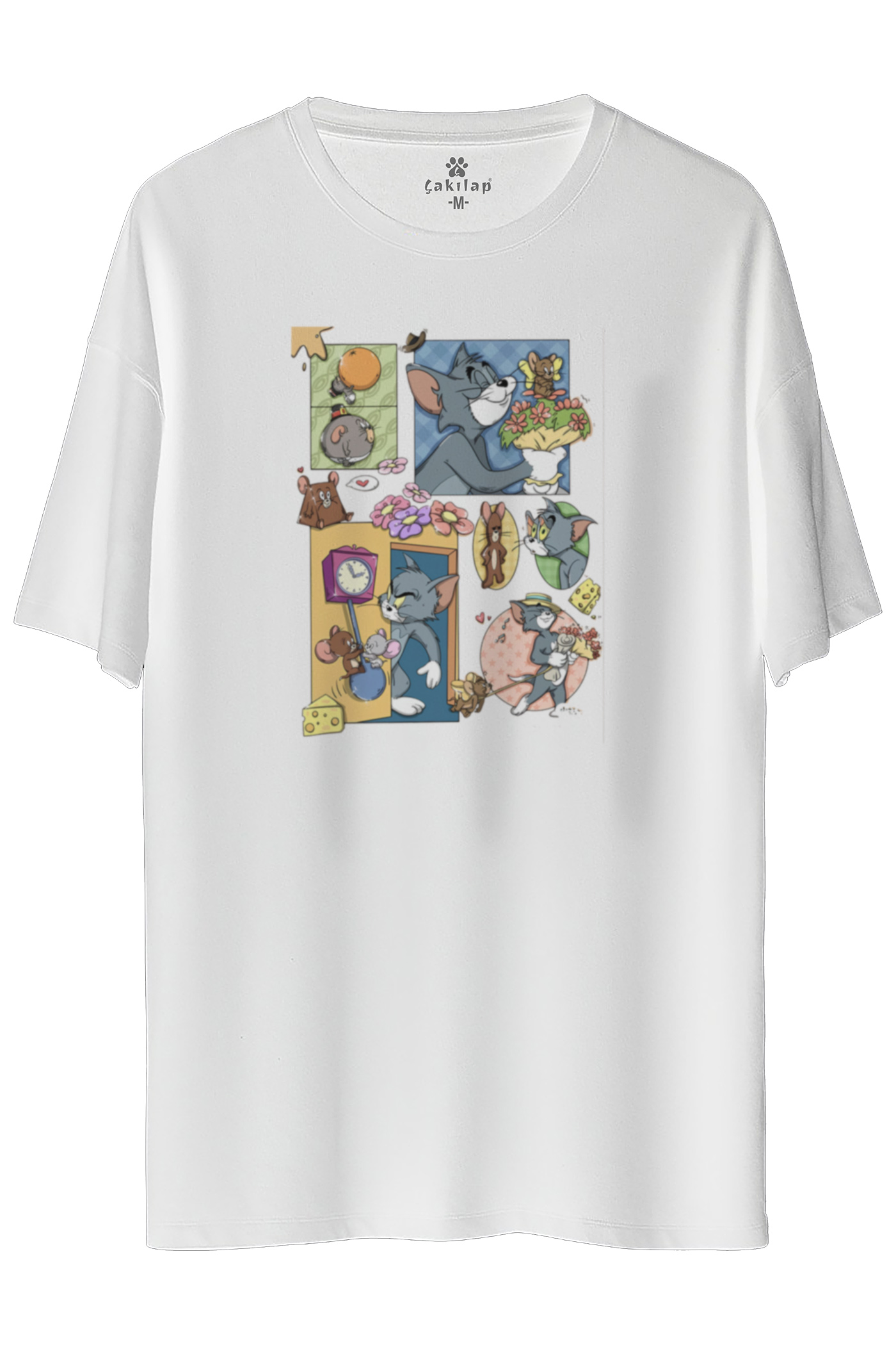 Tom&Jerry Baskılı Oversize Tişört