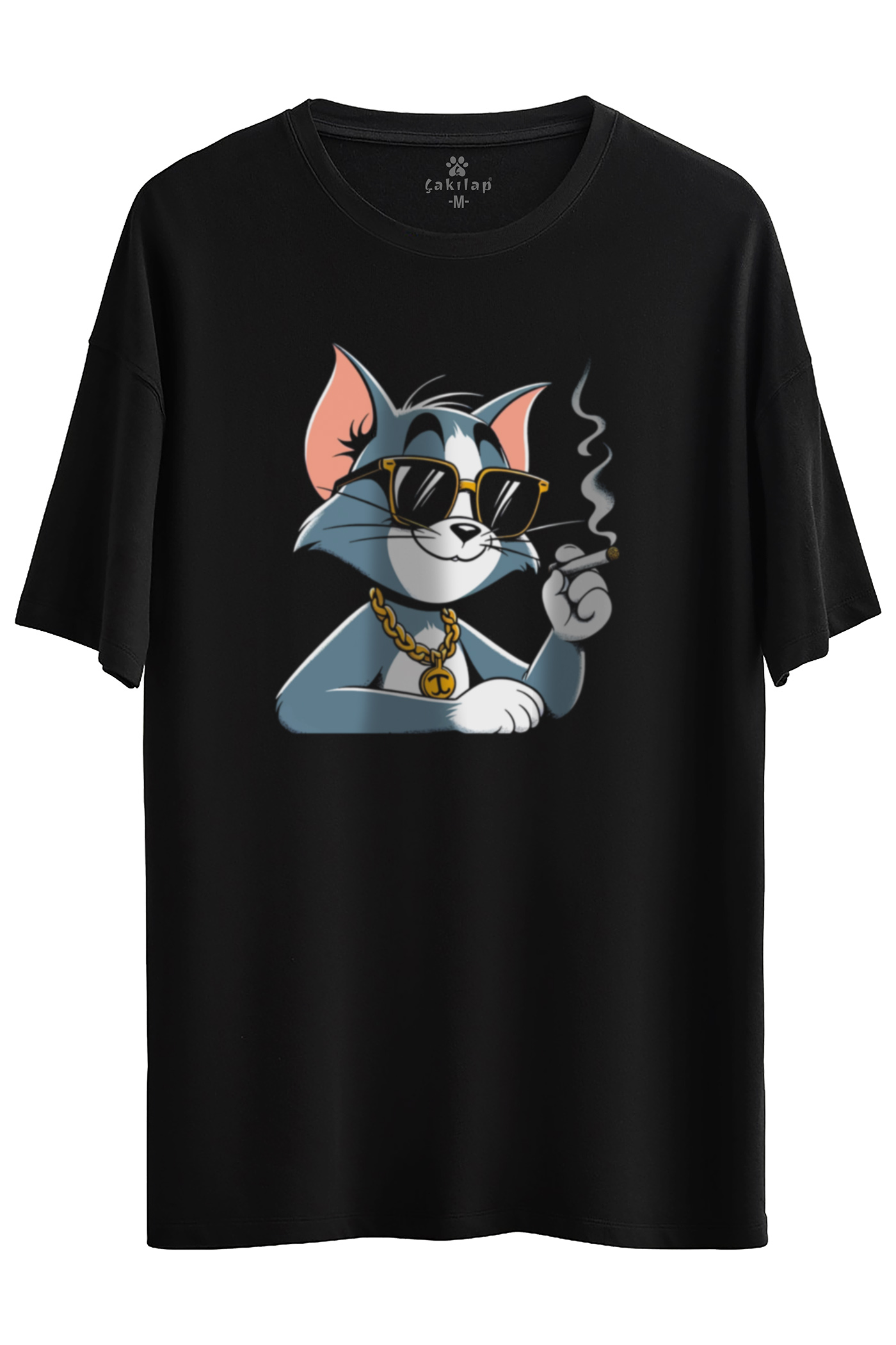 Tom Baskılı Oversize Tişört