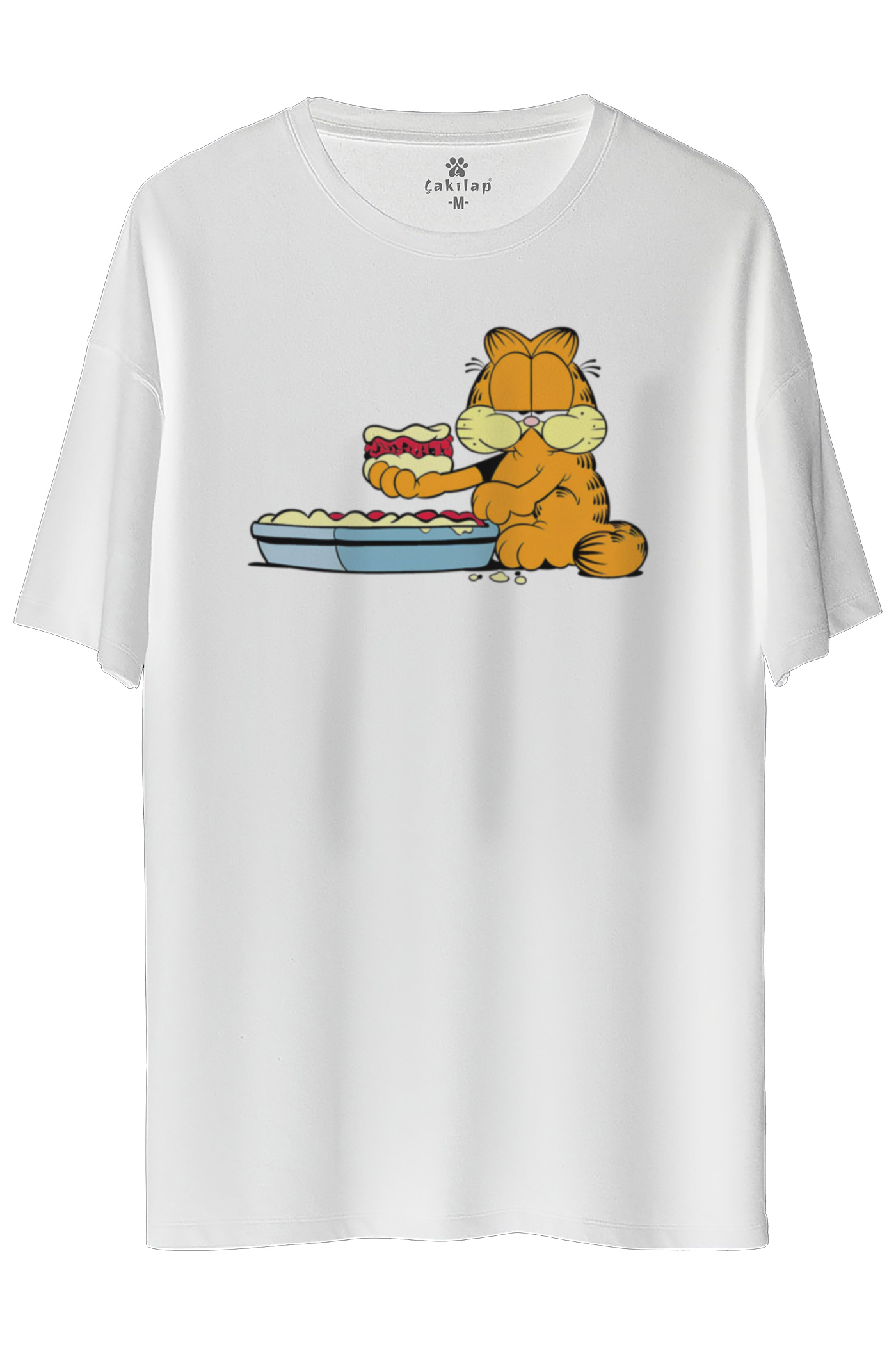 Garfield Baskılı Oversize Tişört