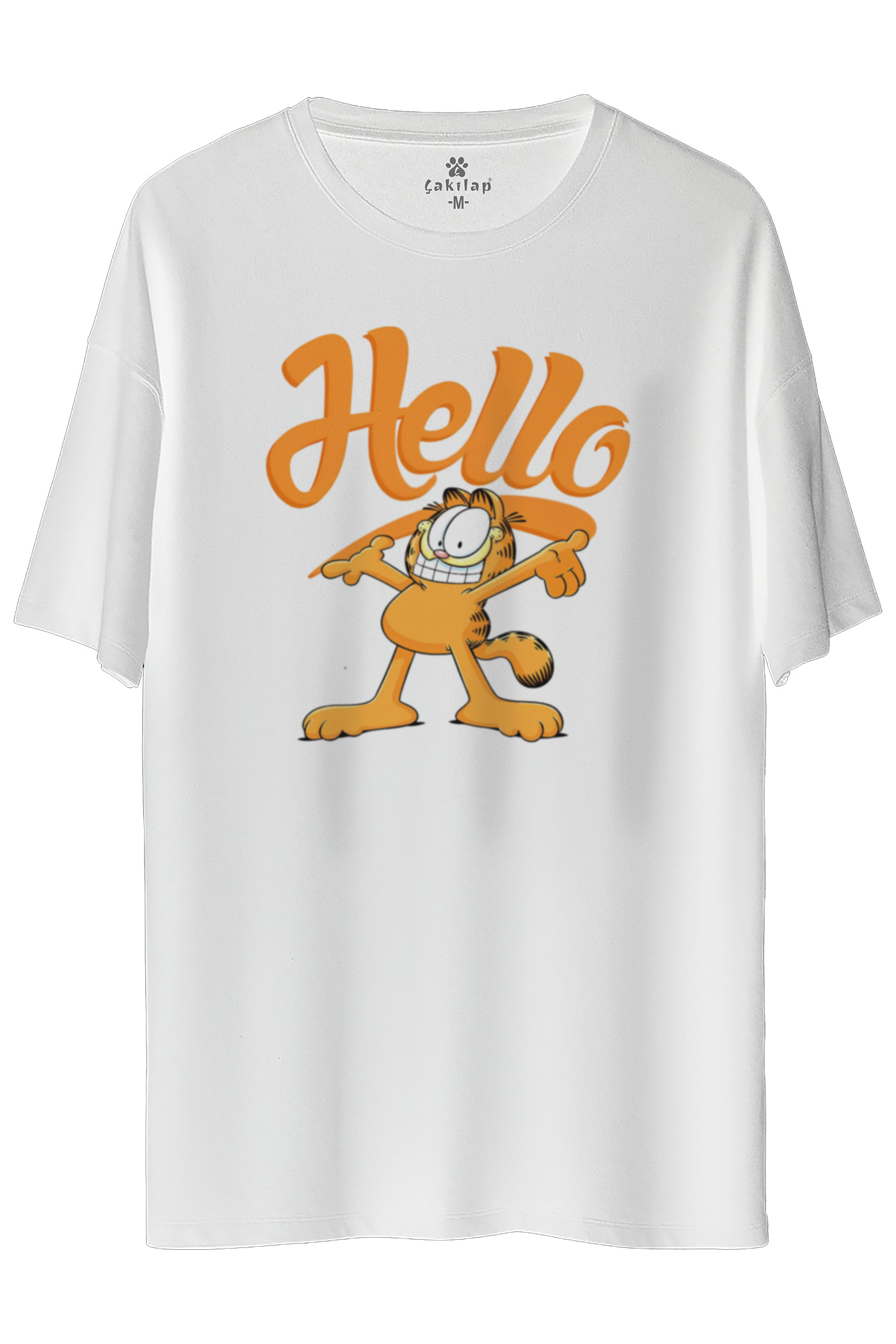 Garfield Baskılı Oversize Tişört