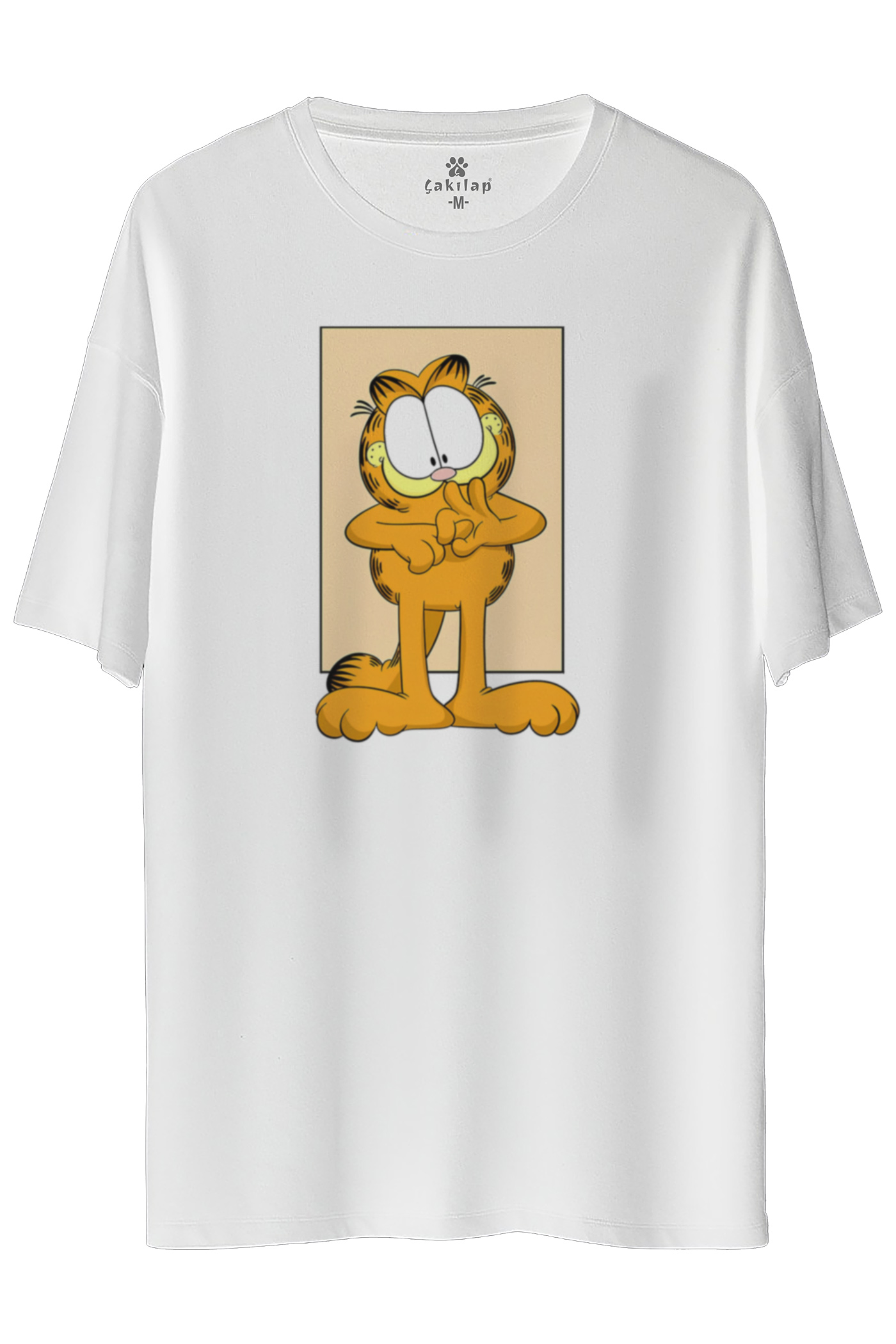 Garfield Baskılı Oversize Tişört