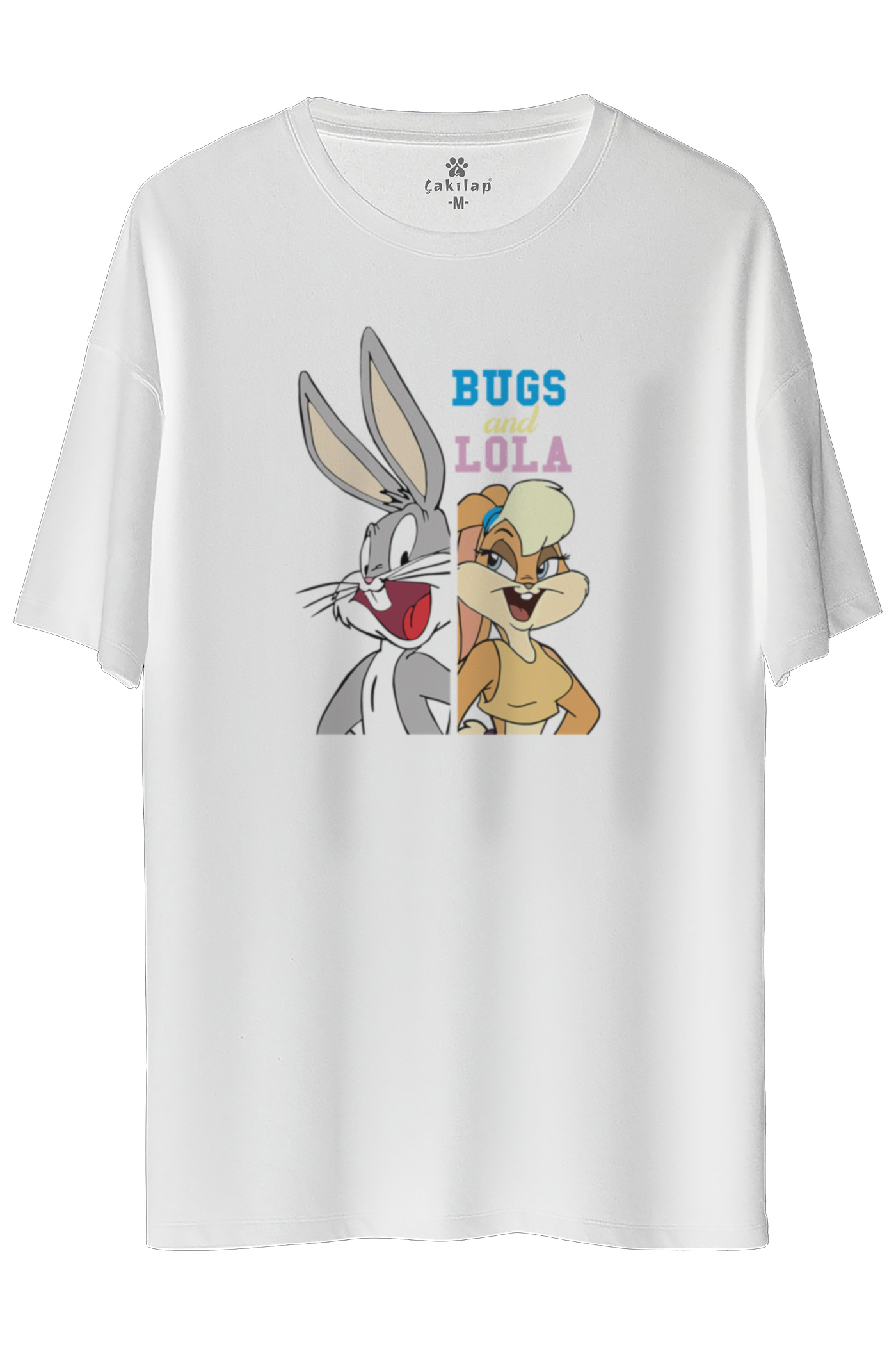 Bugs Lola Bunny Baskılı Oversize Tişört