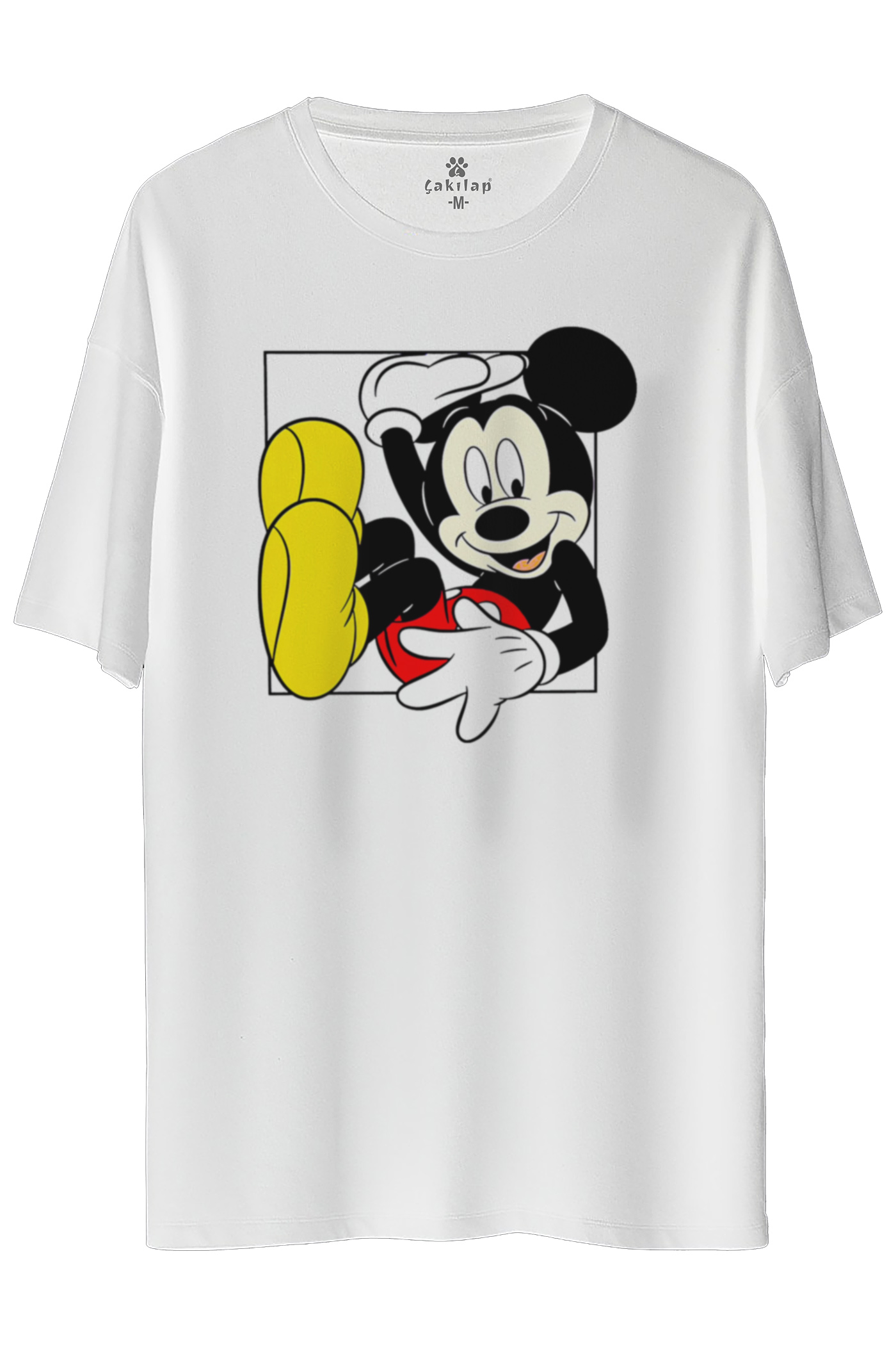 Mickey Mouse Baskılı Oversize Tişört