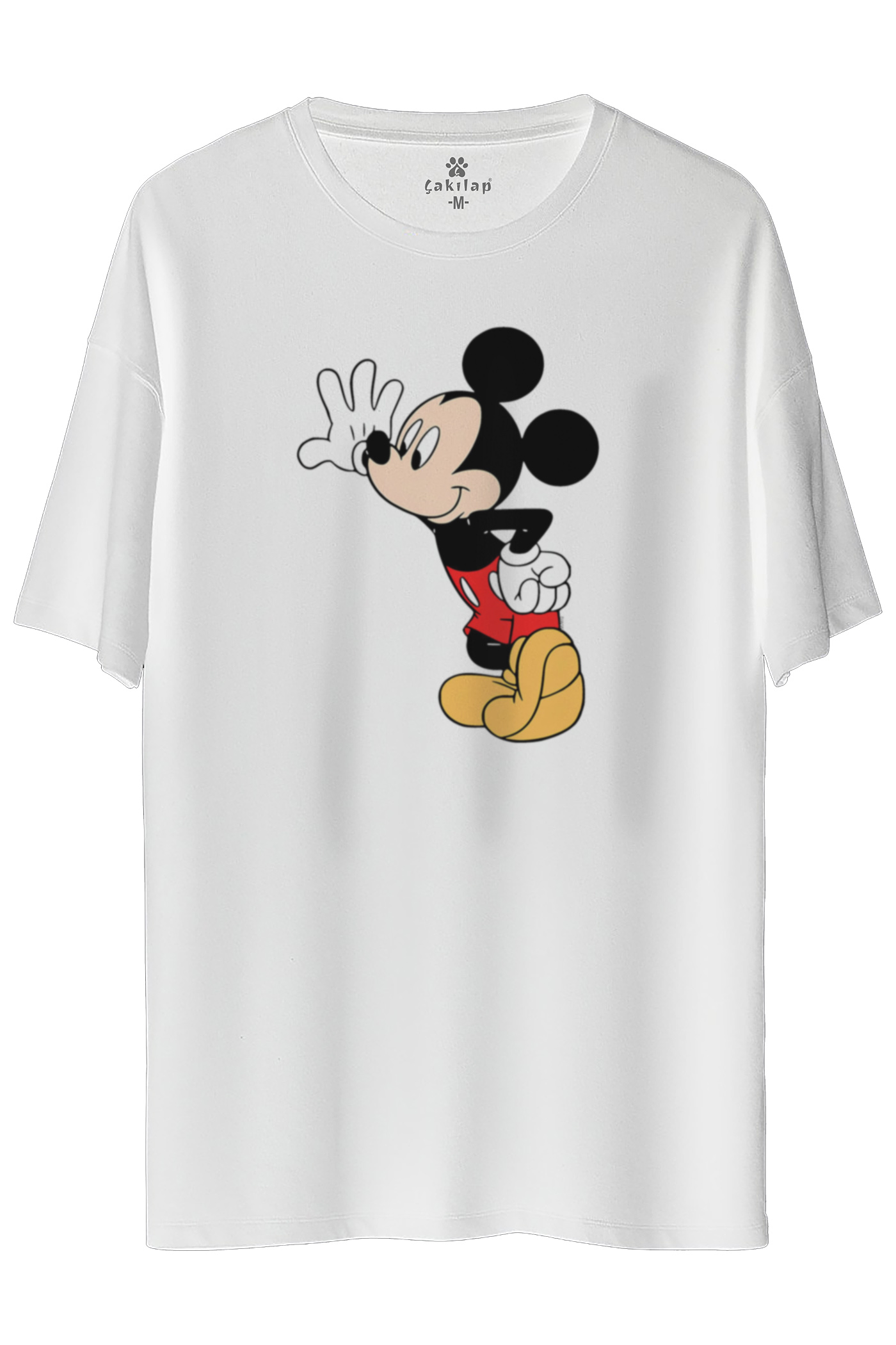 Mickey Mouse Baskılı Oversize Tişört