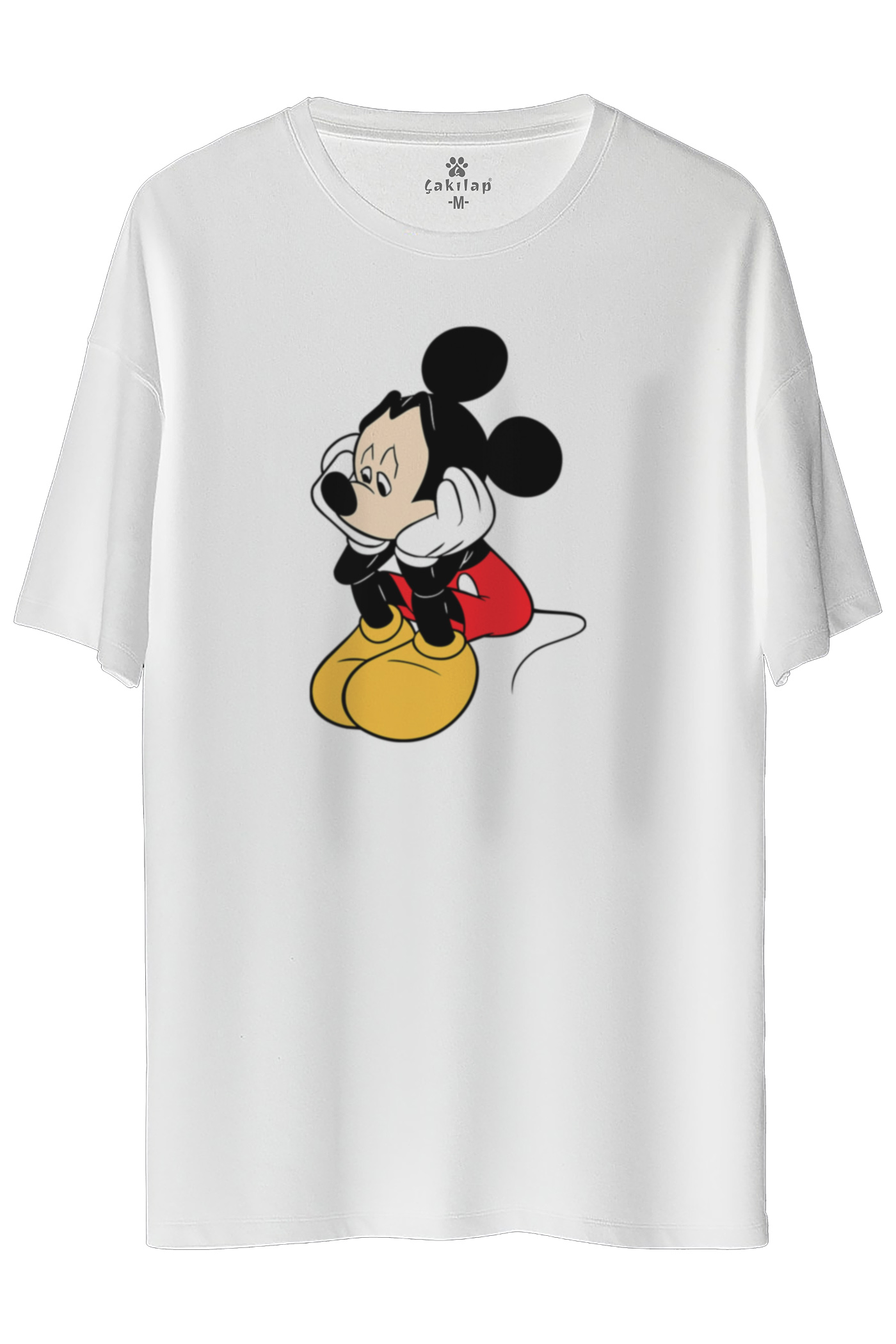 Mickey Mouse Baskılı Oversize Tişört