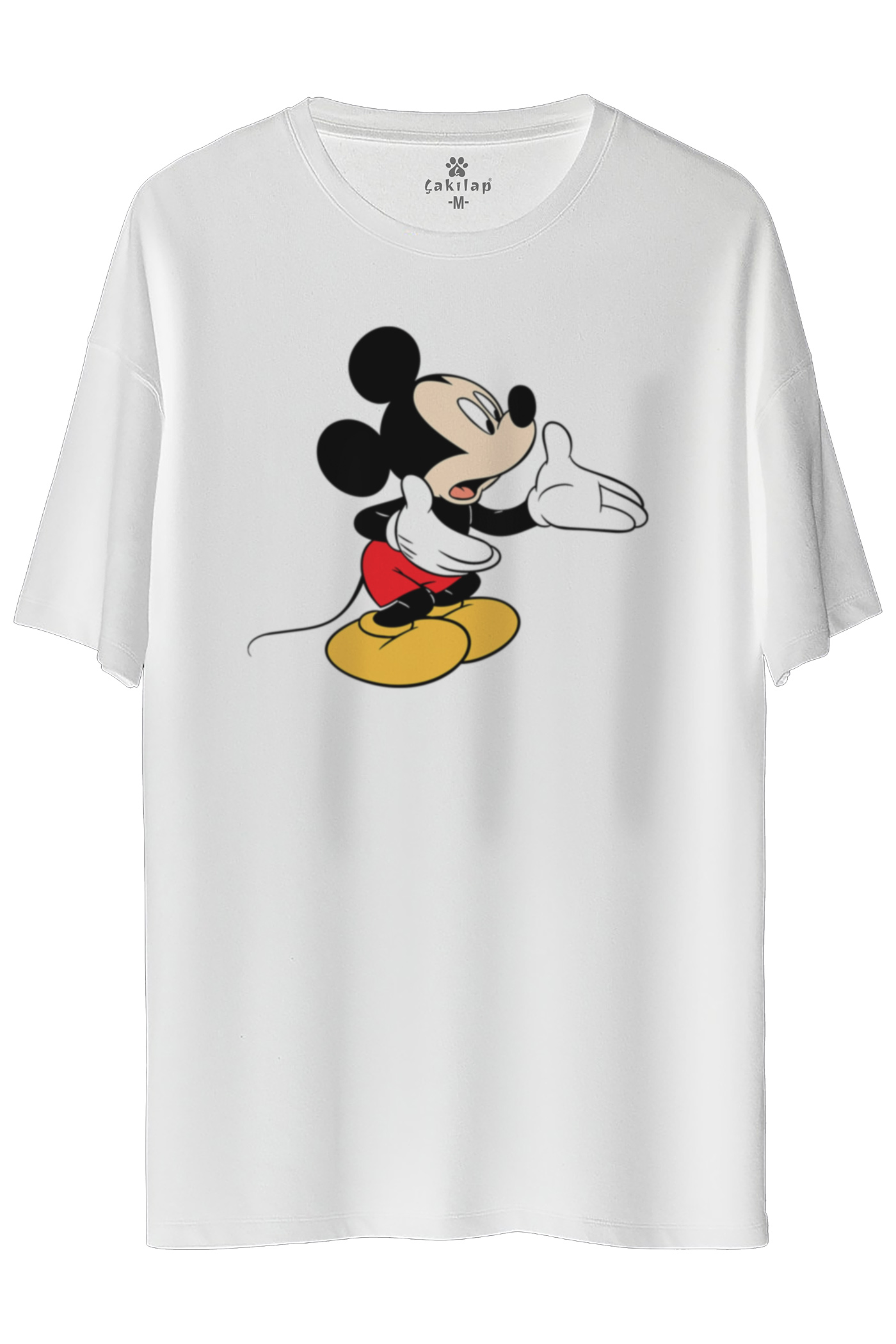 Mickey Mouse Baskılı Oversize Tişört
