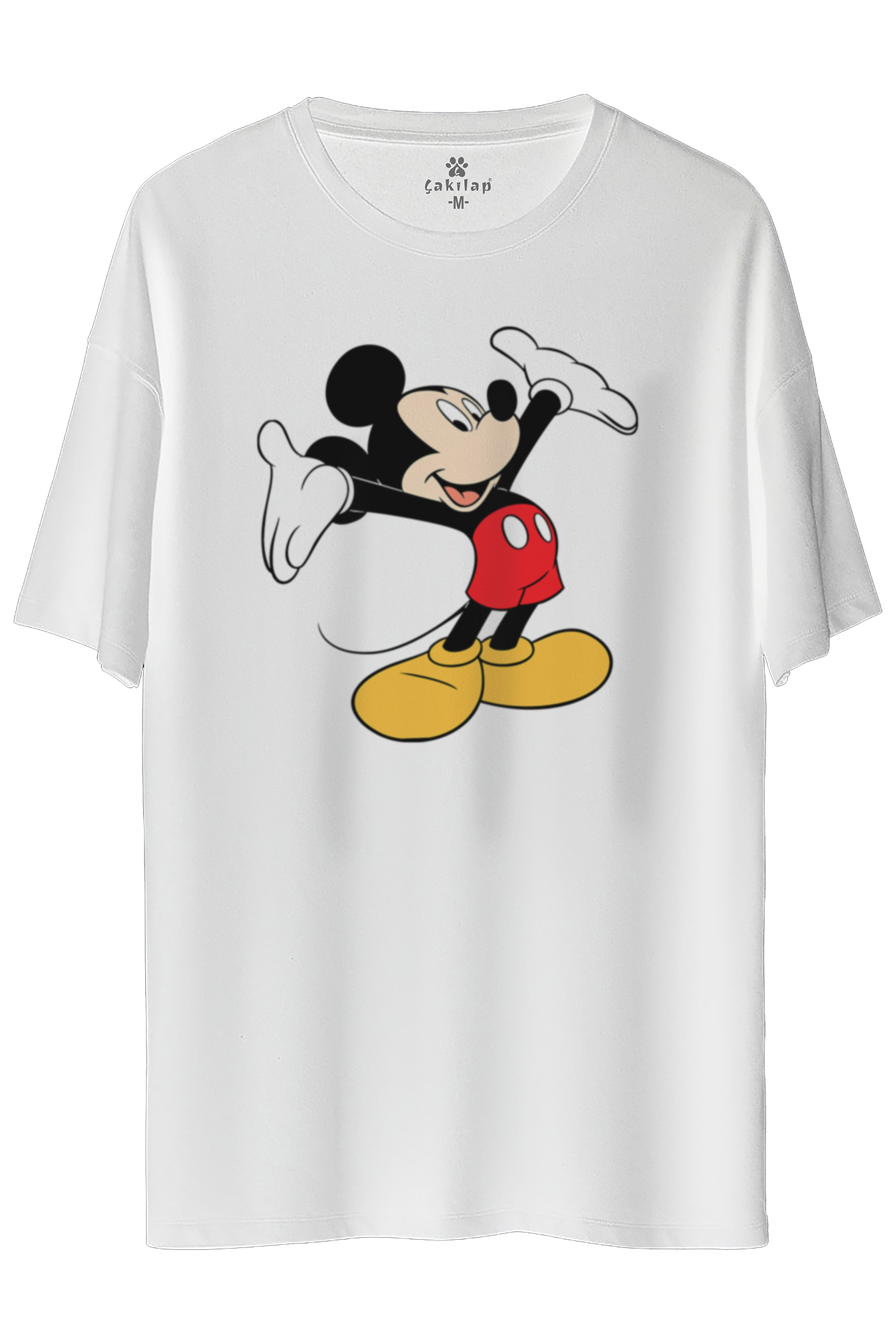 Mickey Mouse Baskılı Oversize Tişört