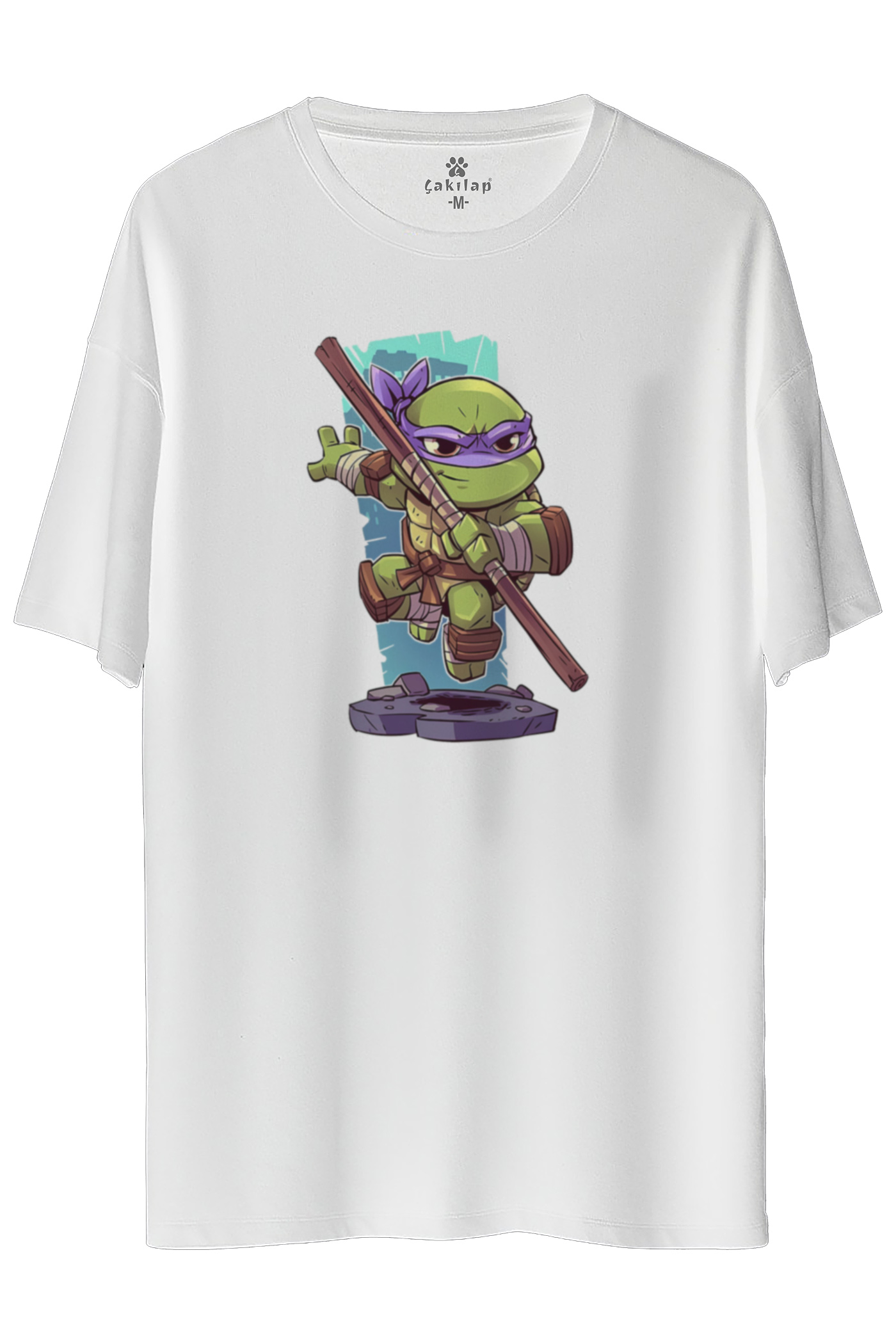 Ninja Kaplumbagalar Donatello Baskılı Oversize Tişört