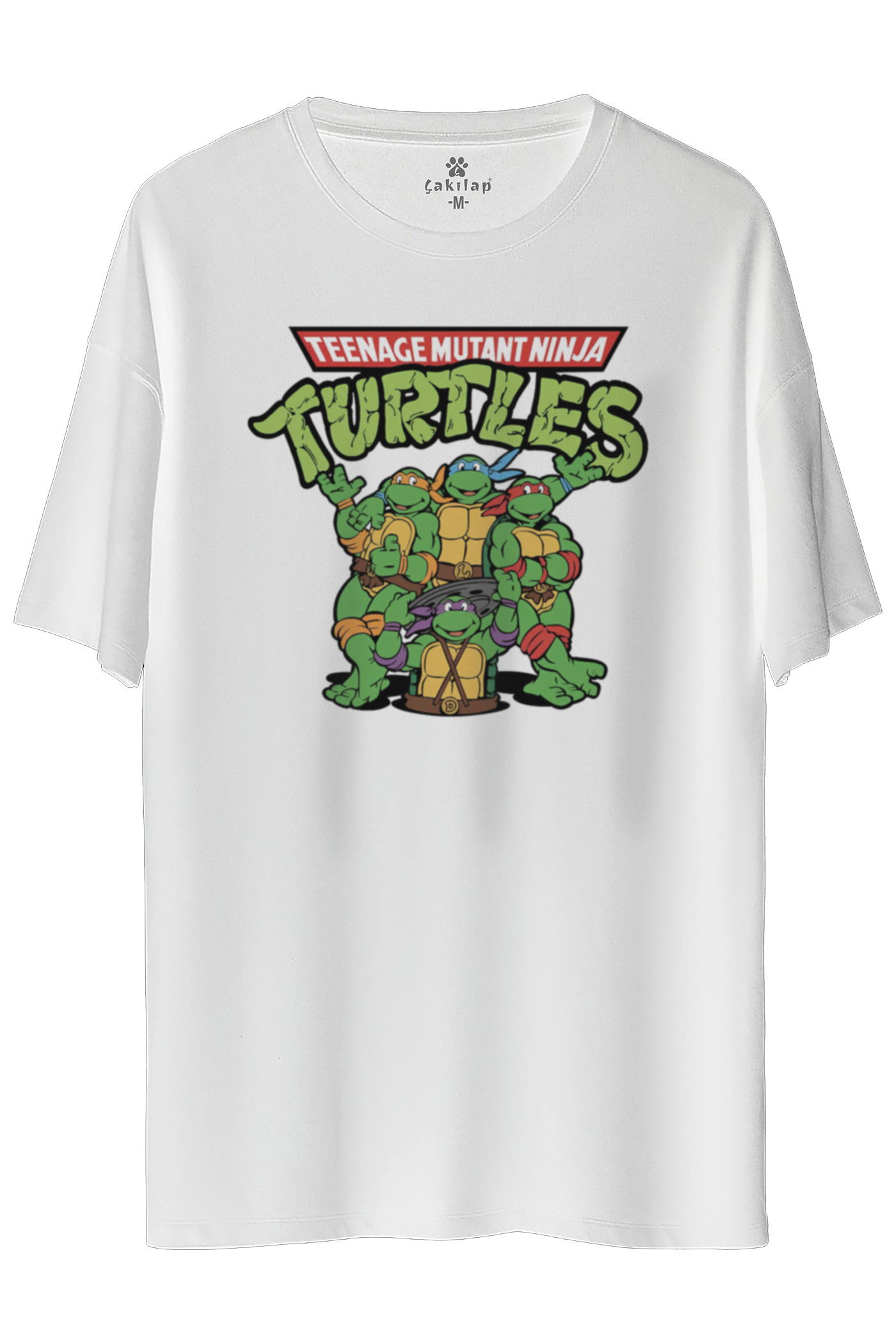 Ninja Kaplumbagalar Baskılı Oversize Tişört