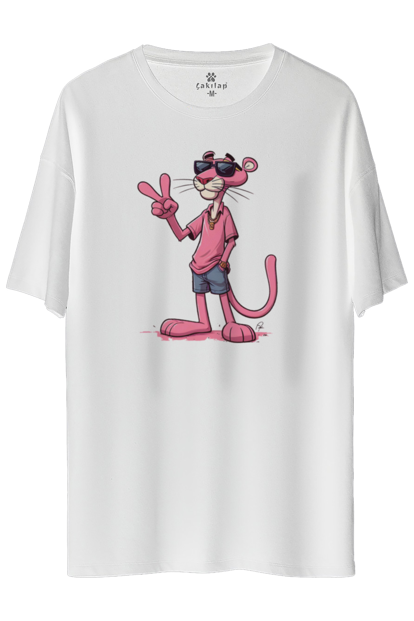 Pink Panther Baskılı Oversize Tişört
