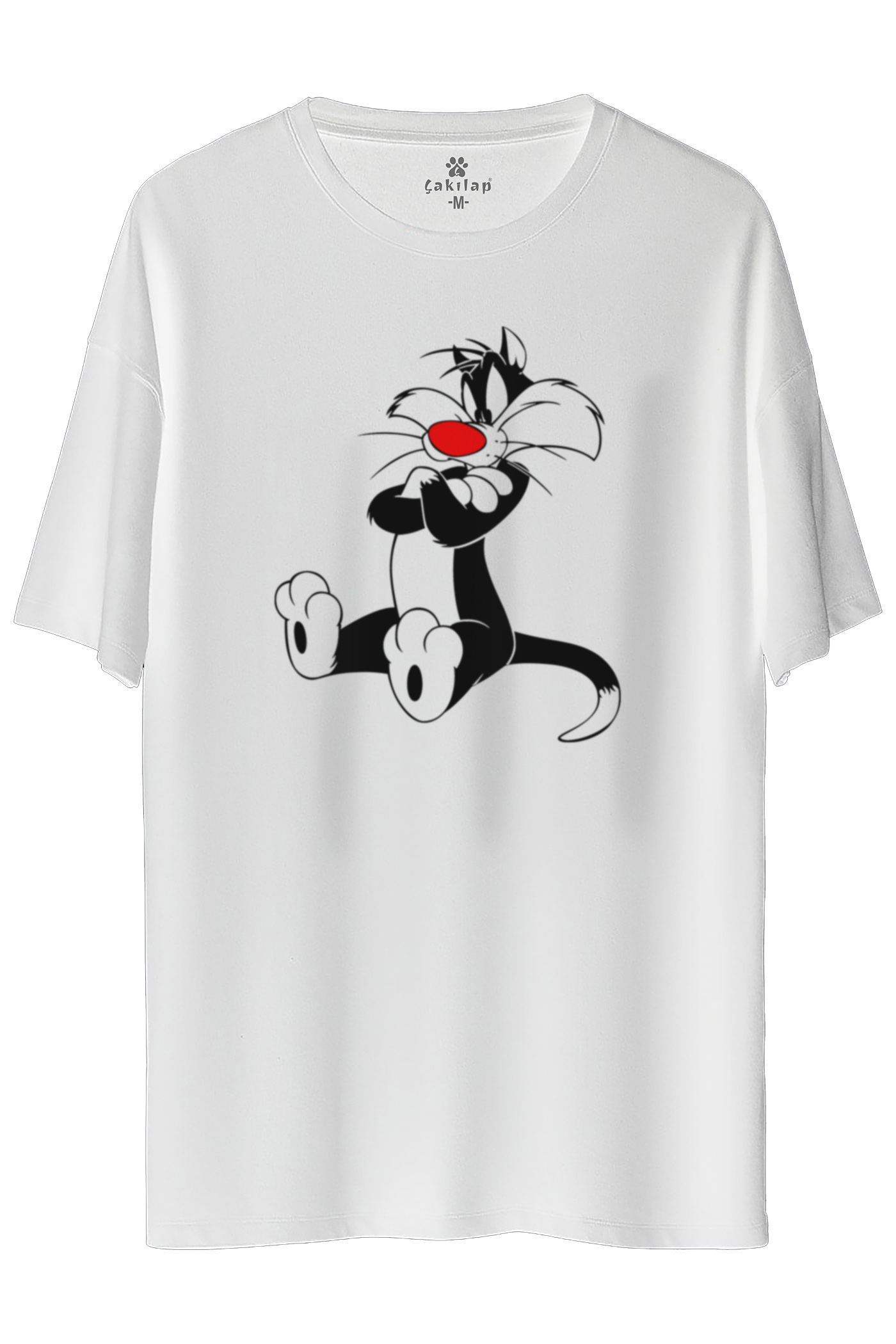 Sylvester Baskılı Oversize Tişört