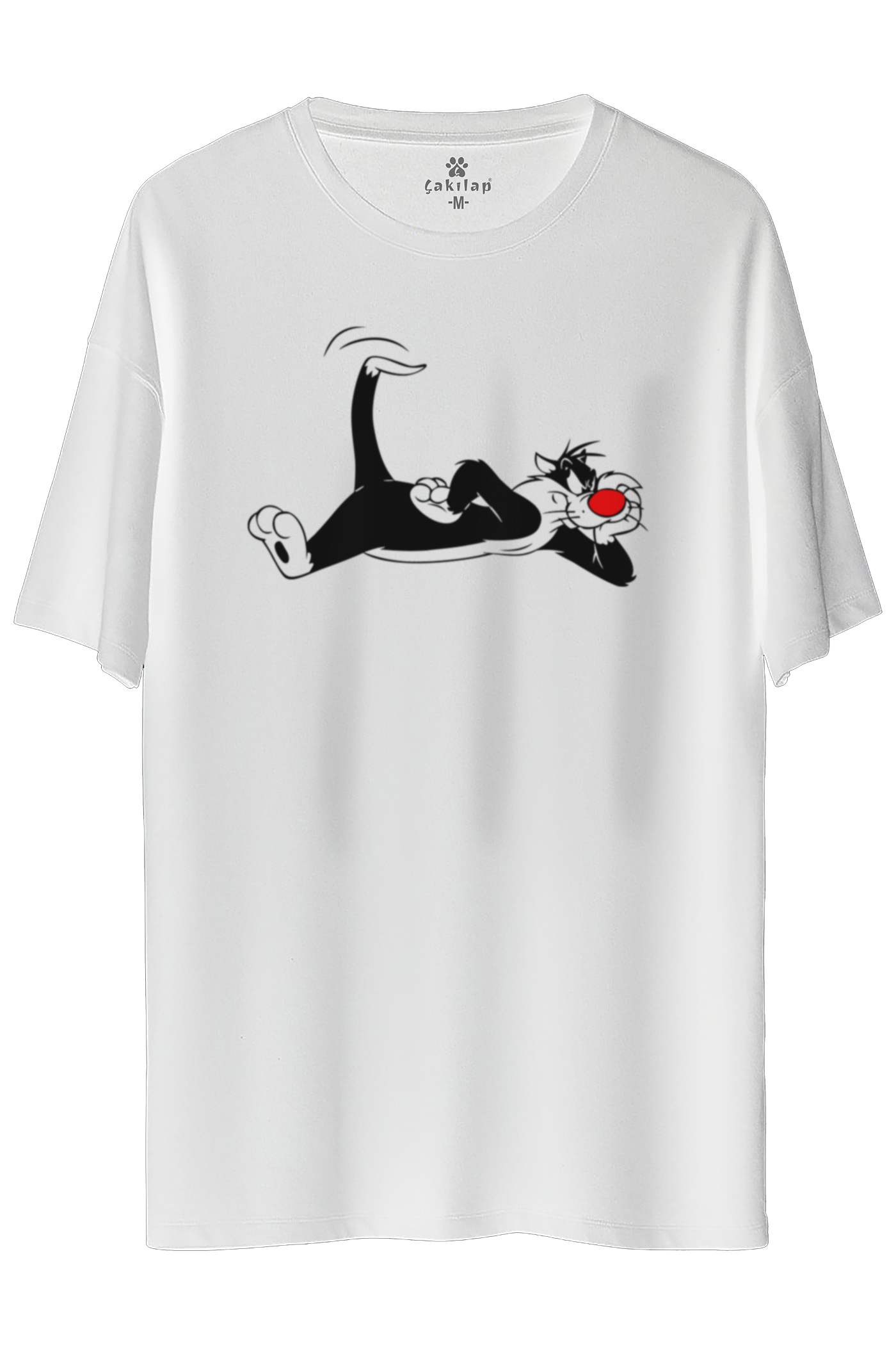 Sylvester Baskılı Oversize Tişört