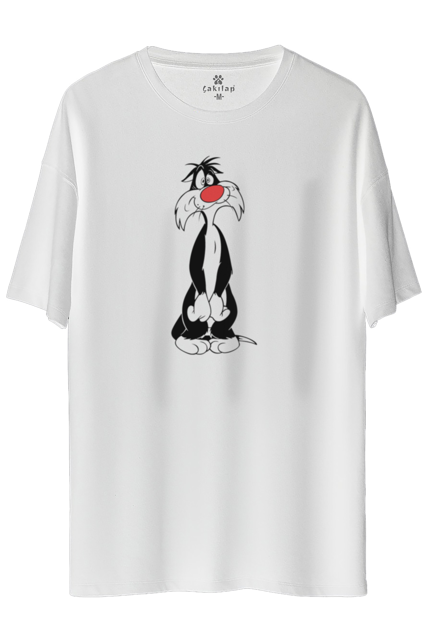 Sylvester Baskılı Oversize Tişört