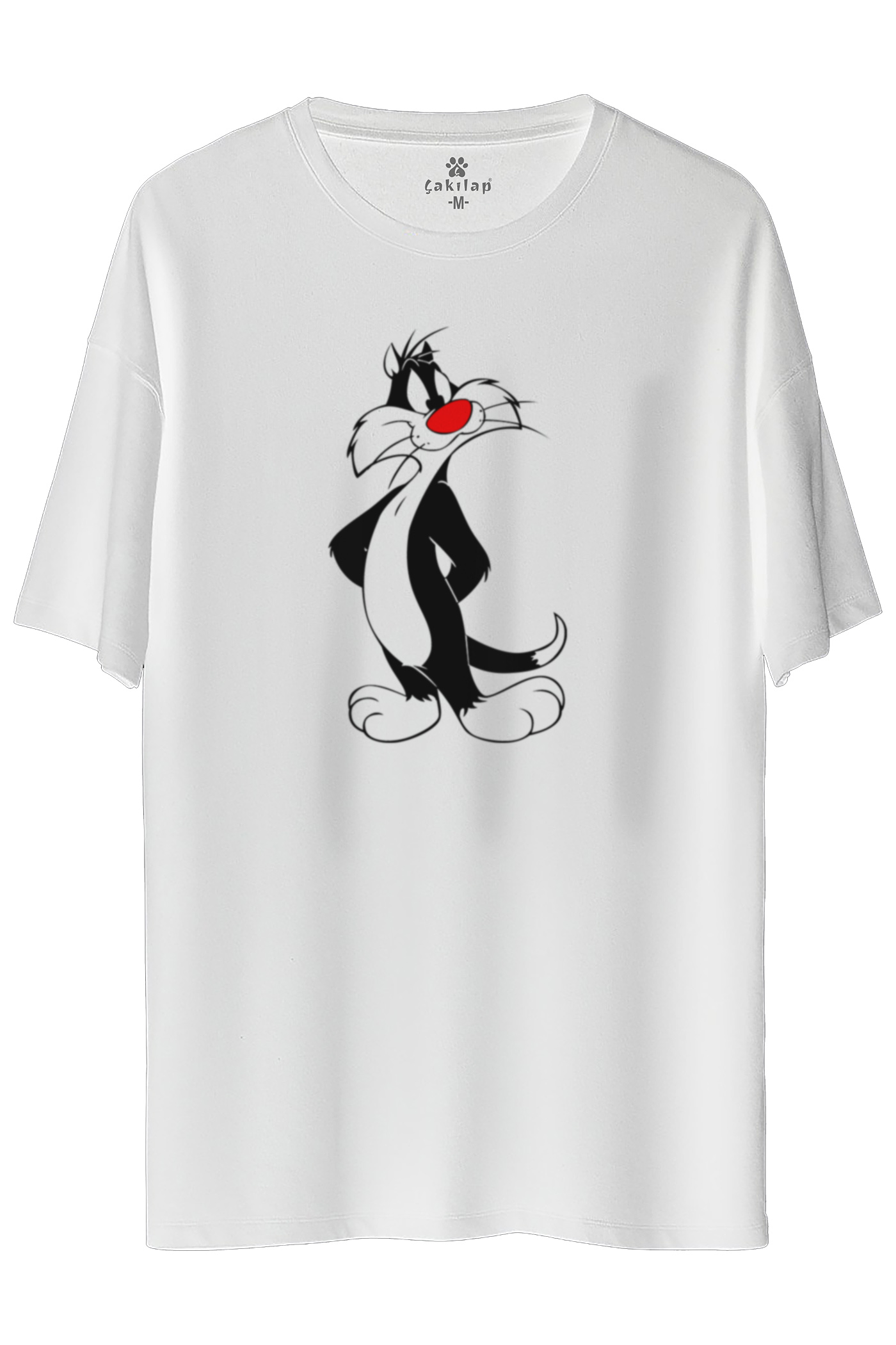 Sylvester Baskılı Oversize Tişört