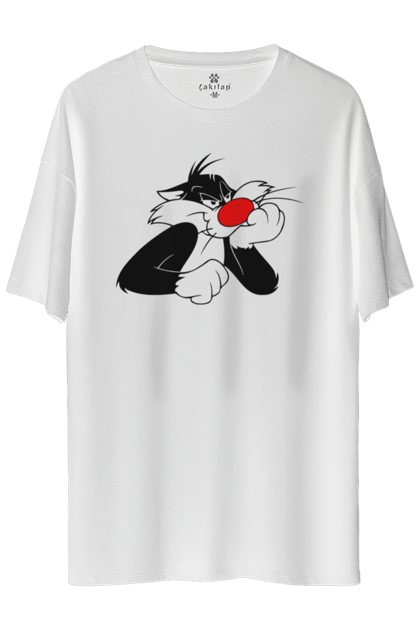 Sylvester Baskılı Oversize Tişört