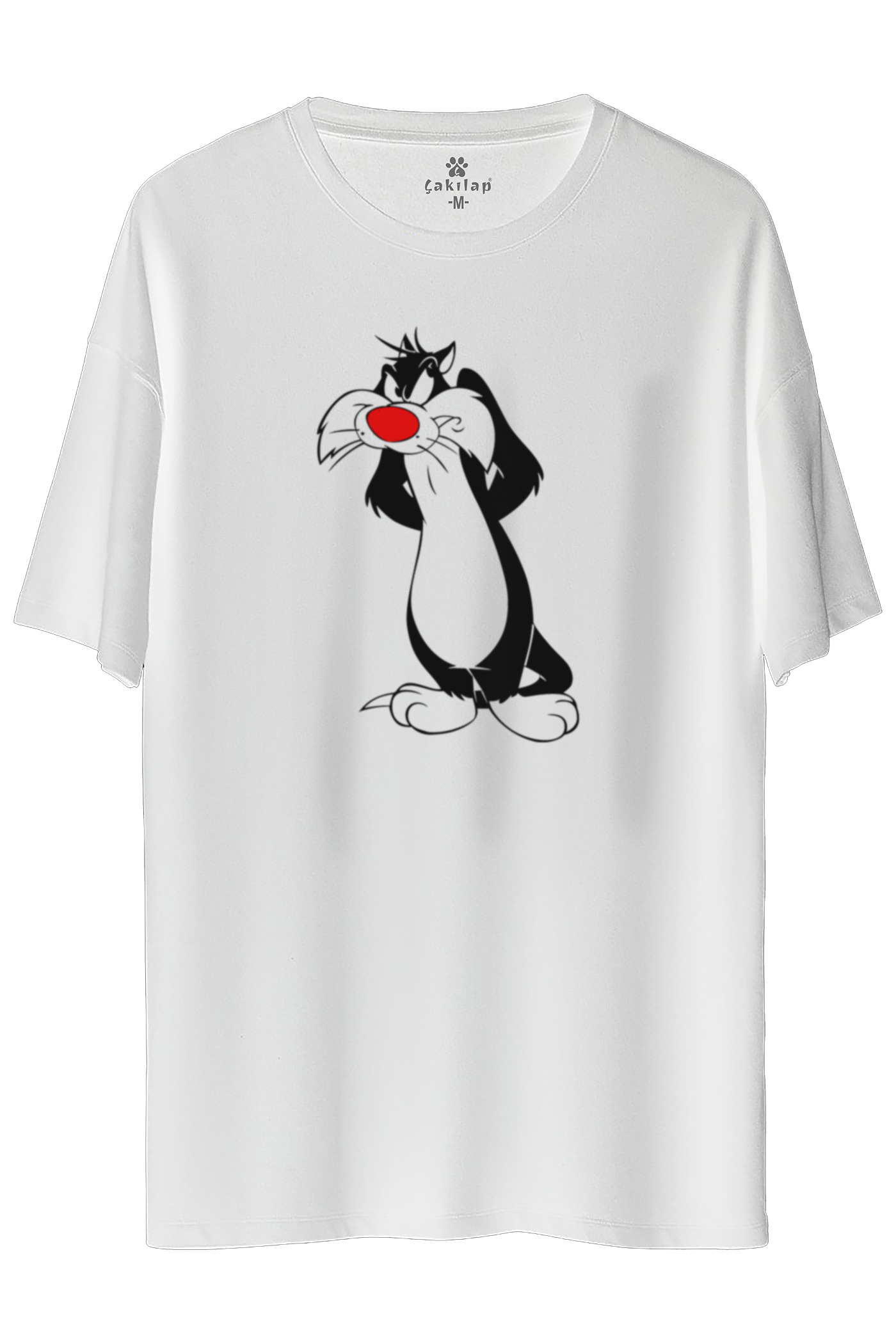 Sylvester Baskılı Oversize Tişört