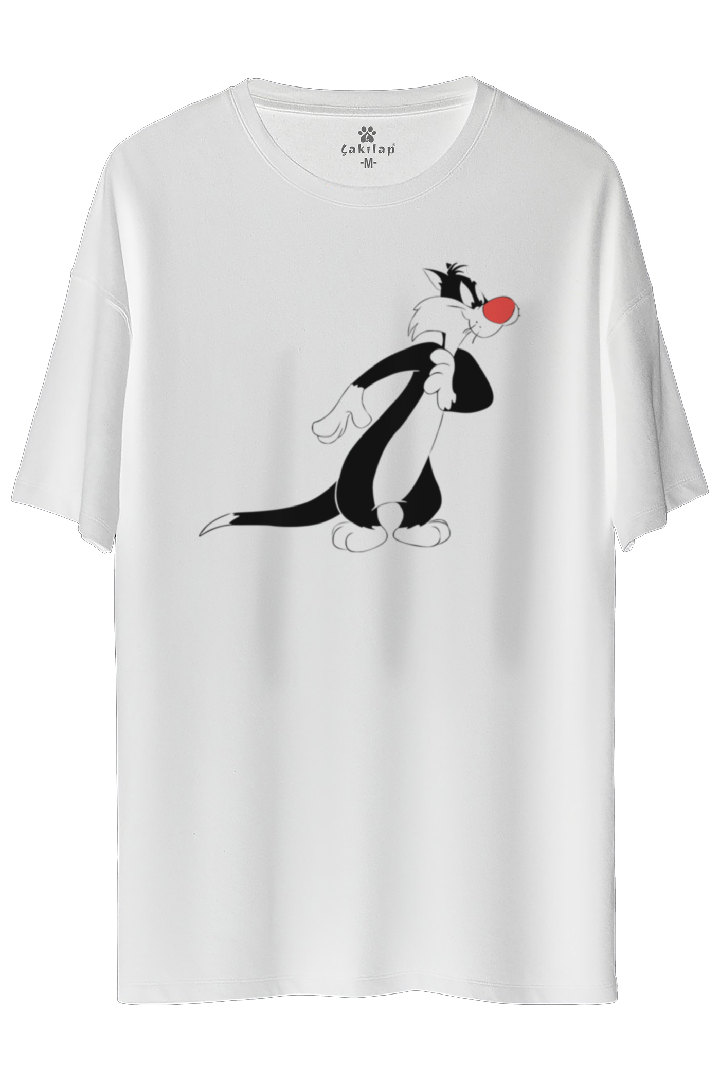 Sylvester Baskılı Oversize Tişört