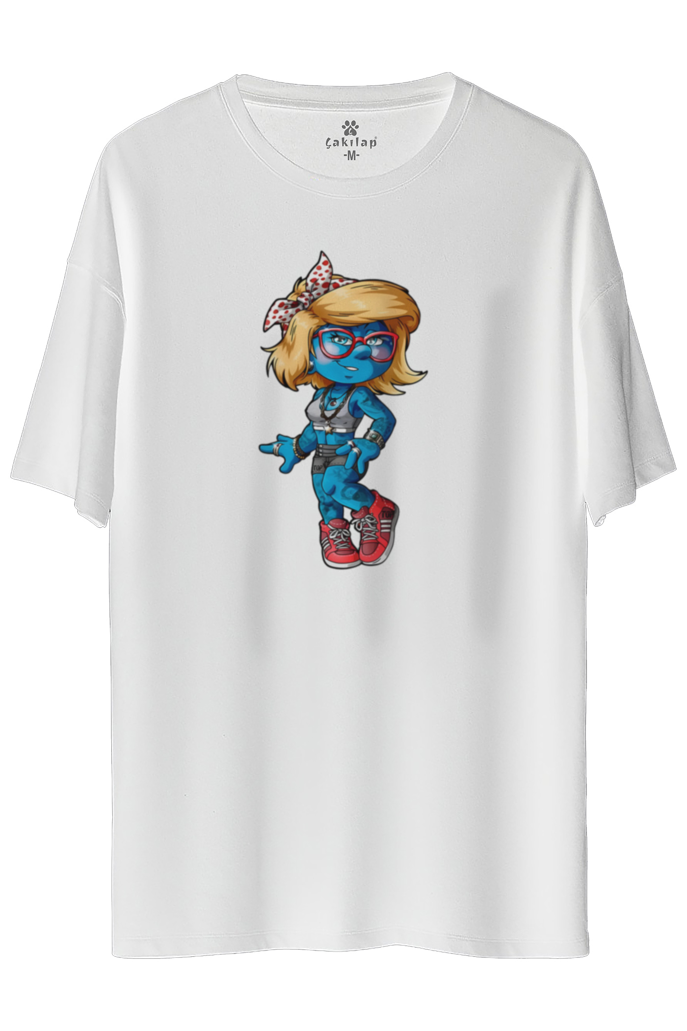 Sirine Baskılı Oversize Tişört