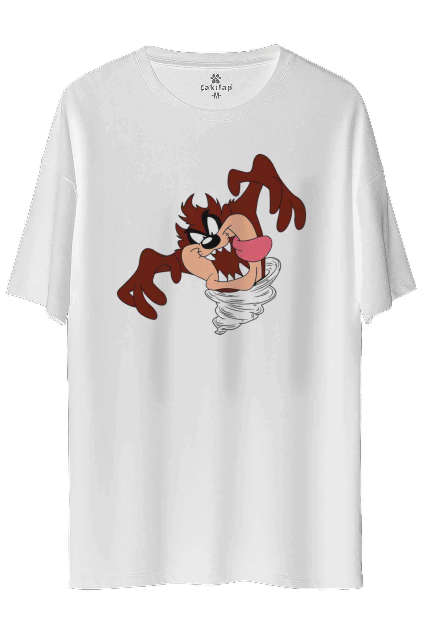 Tazmanya Canavarı Baskılı Oversize Tişört