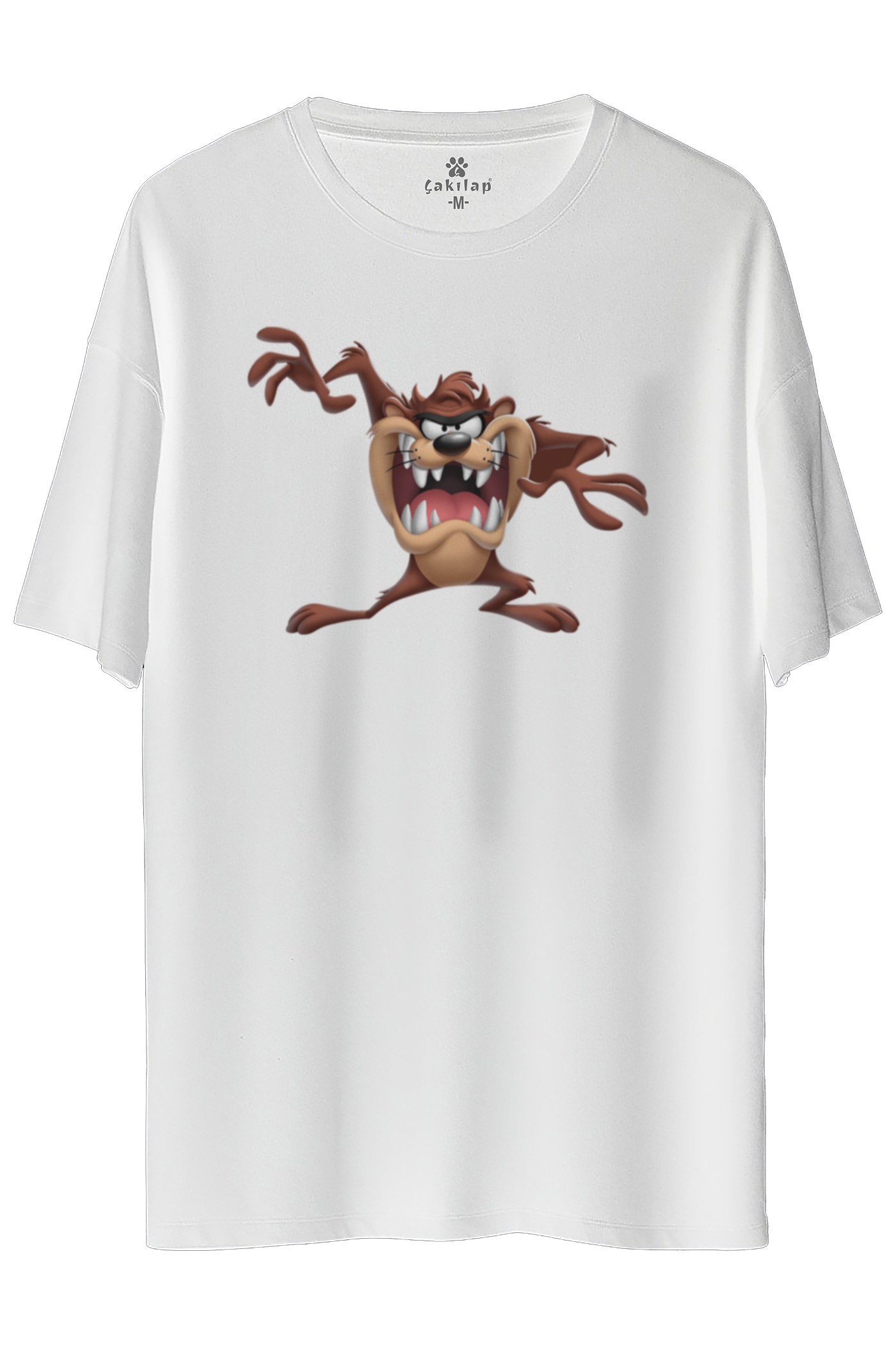 Tazmanya Canavarı Baskılı Oversize Tişört