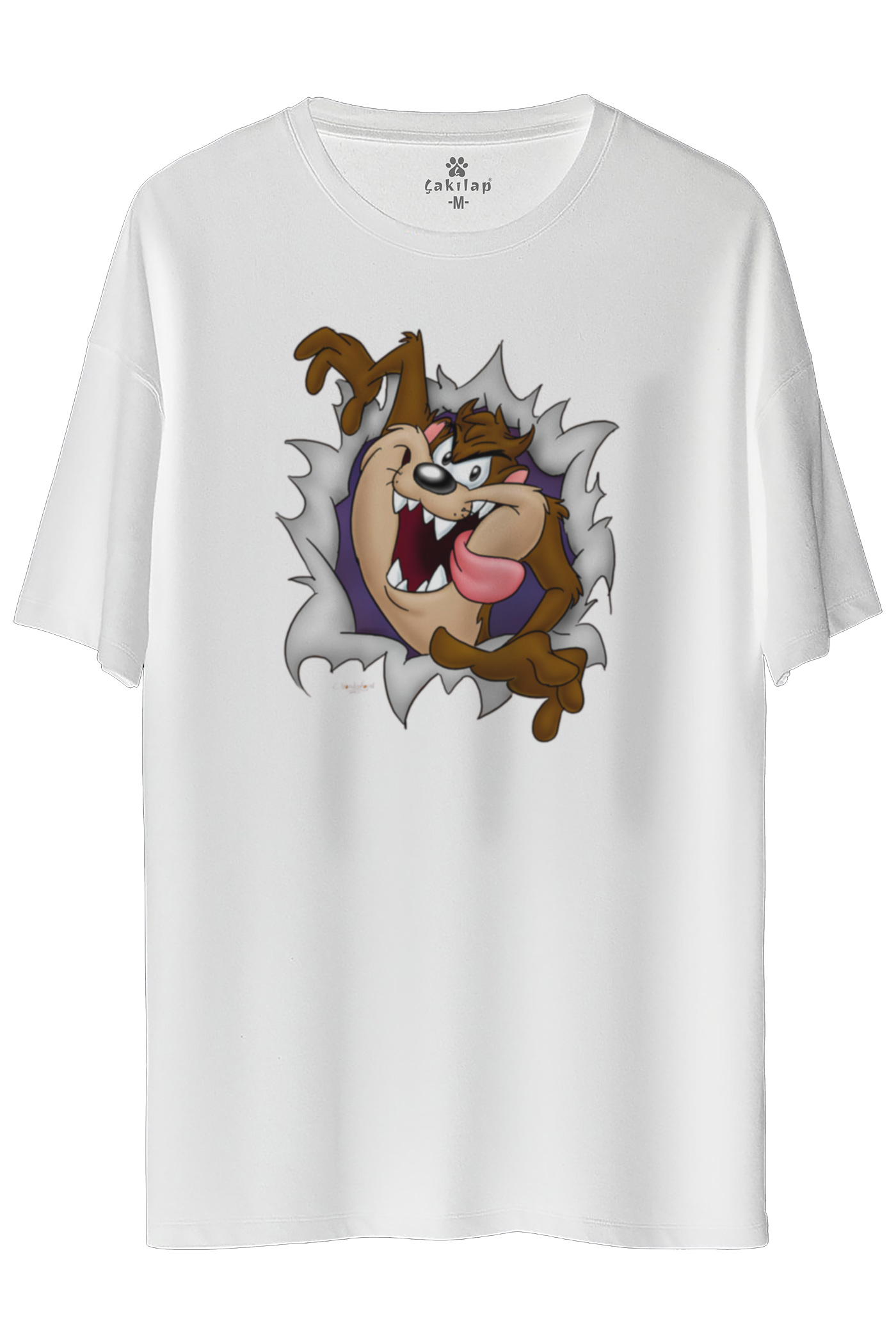 Tazmanya Canavarı Baskılı Oversize Tişört