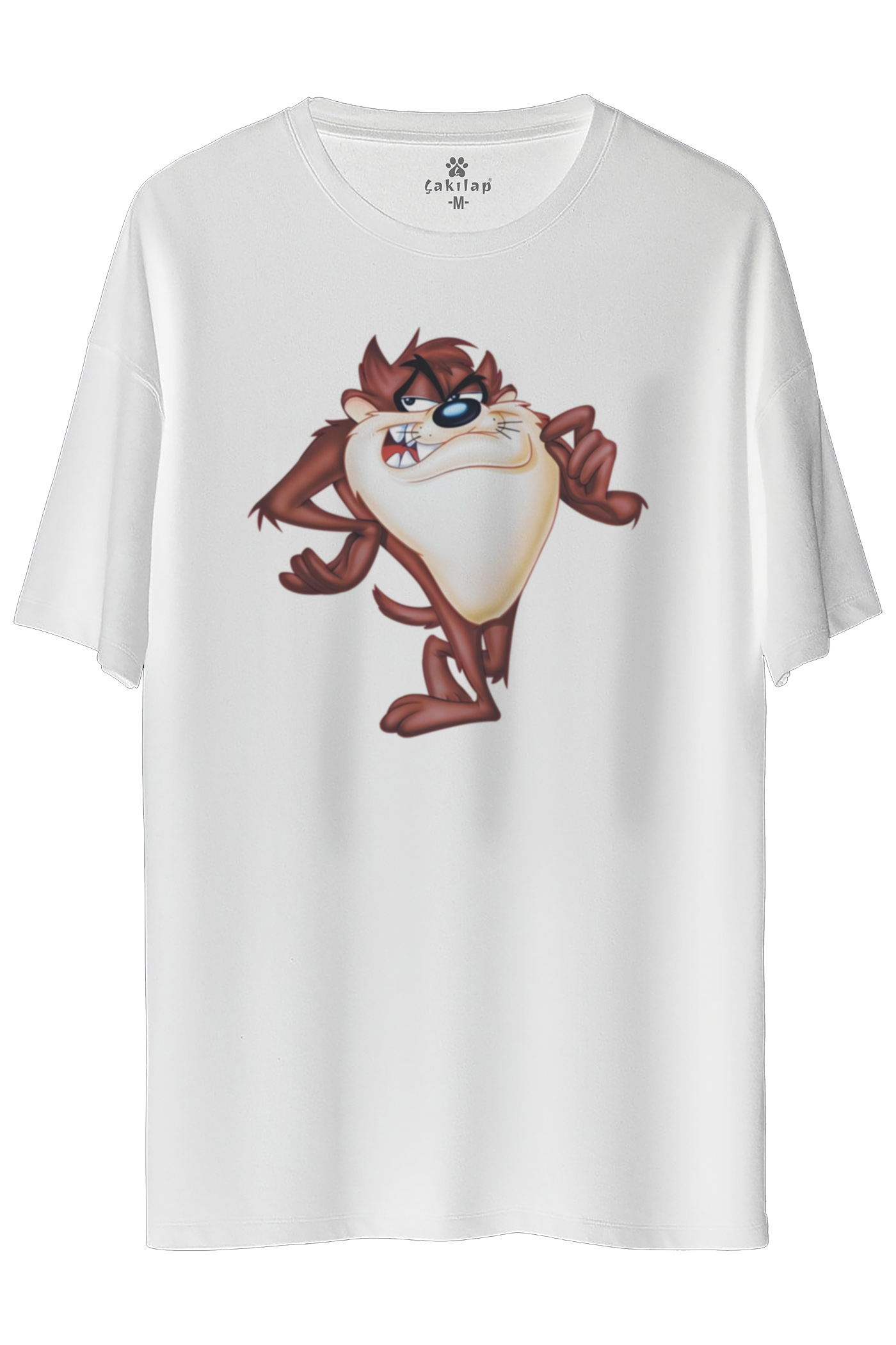 Tazmanya Canavarı Baskılı Oversize Tişört