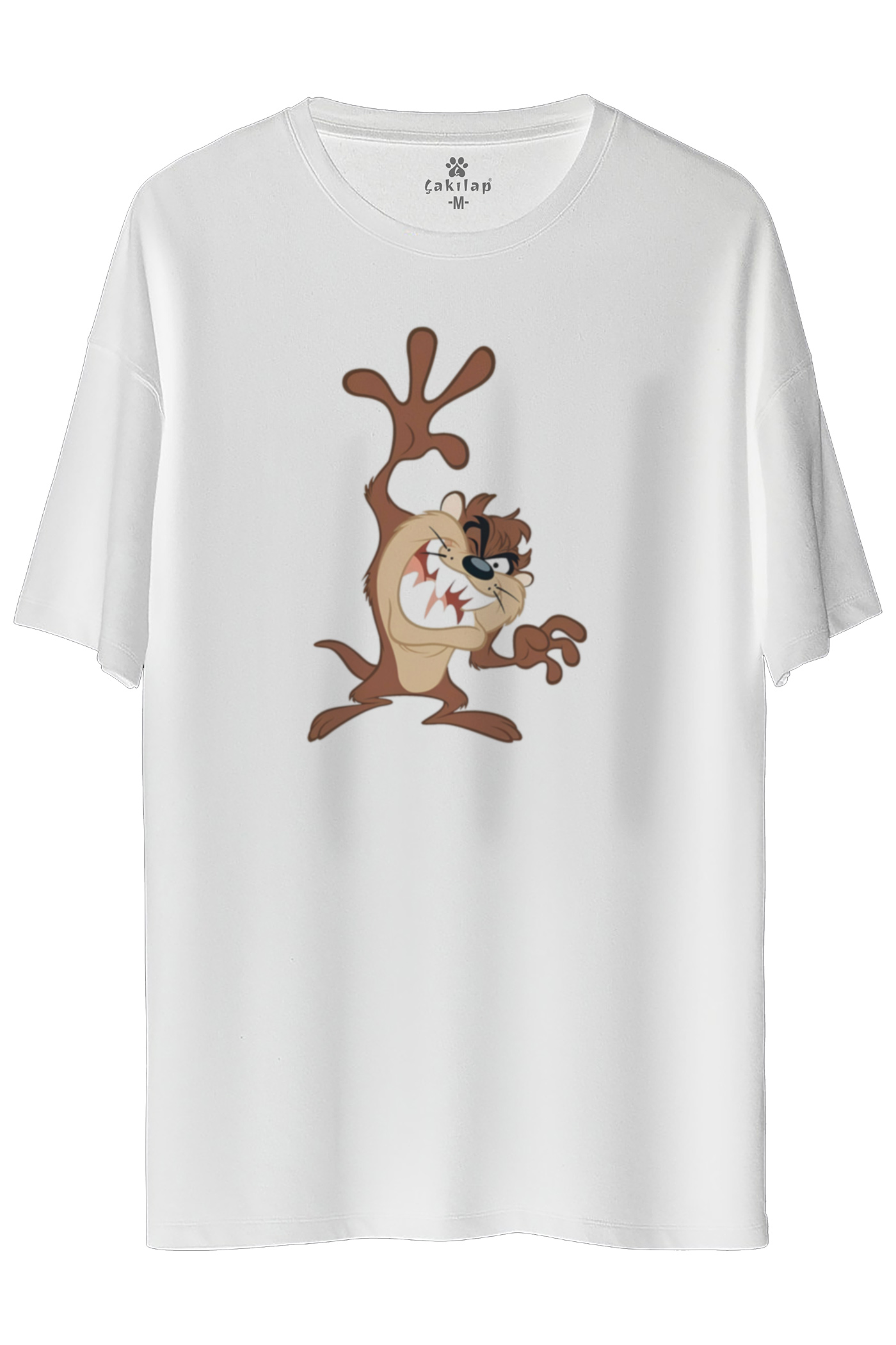 Tazmanya Canavarı Baskılı Oversize Tişört