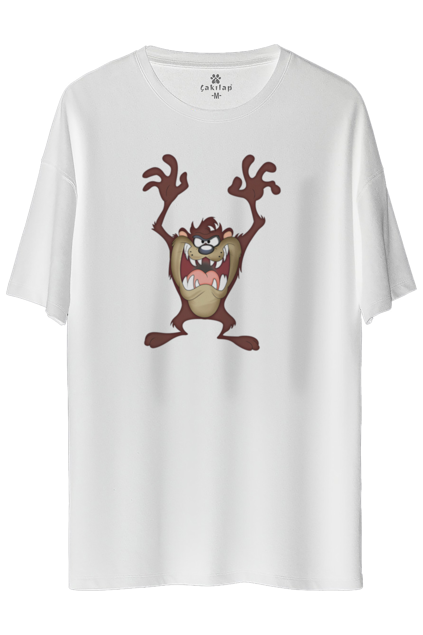 Tazmanya Canavarı Baskılı Oversize Tişört