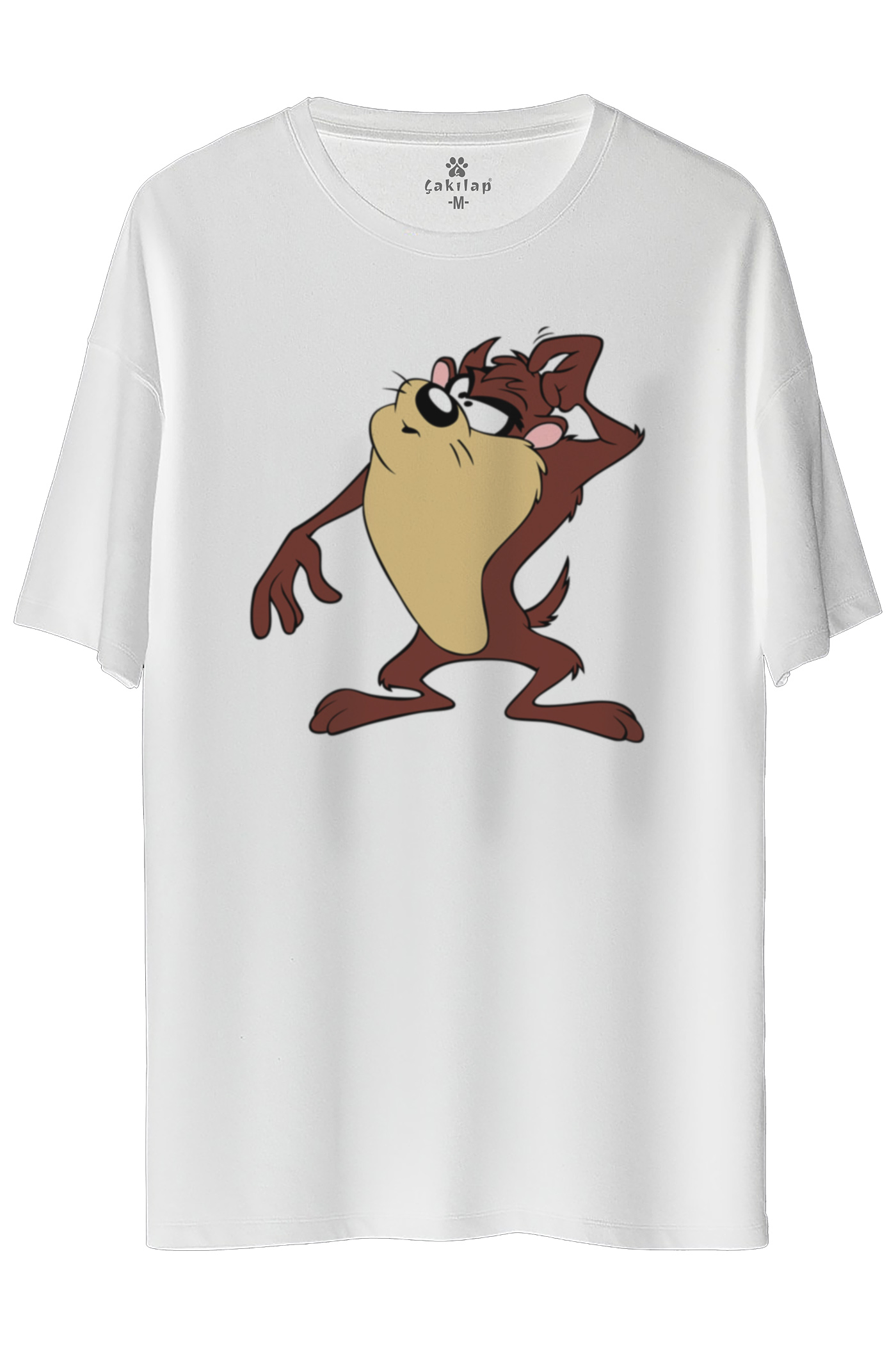 Tazmanya Canavarı Baskılı Oversize Tişört