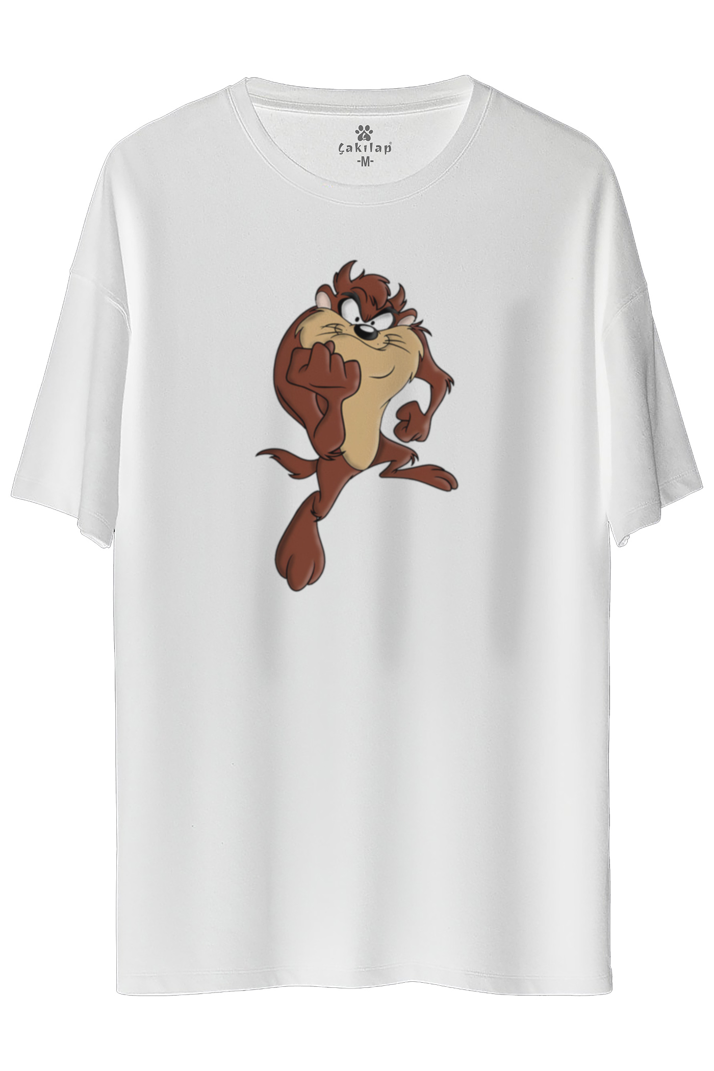 Tazmanya Canavarı Baskılı Oversize Tişört