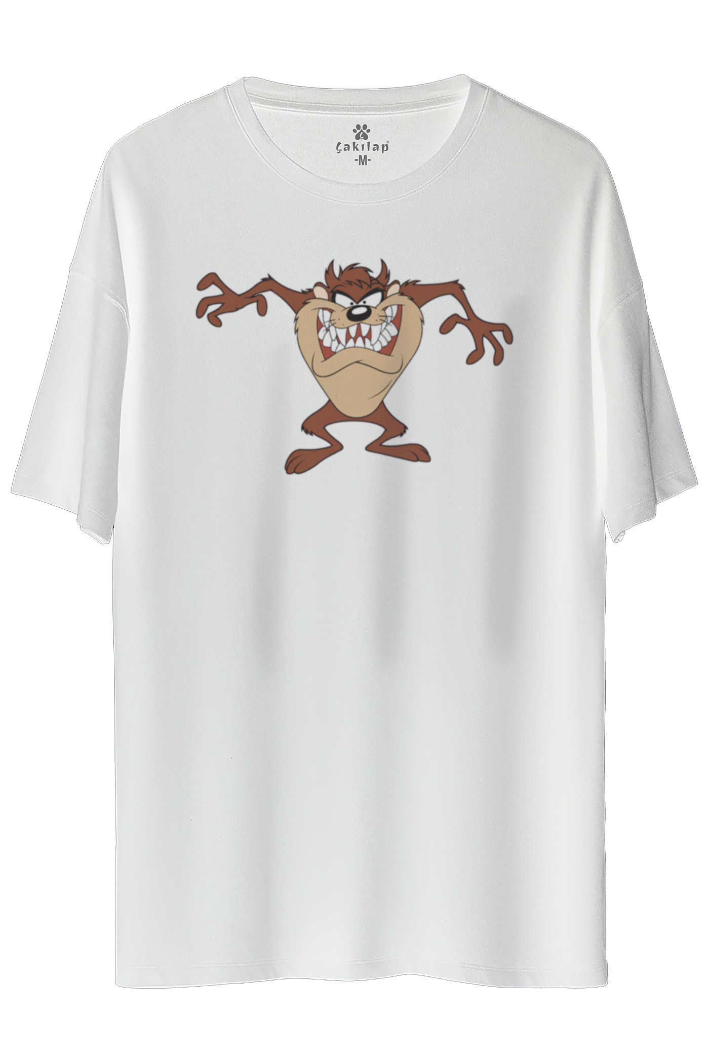 Tazmanya Canavarı Baskılı Oversize Tişört