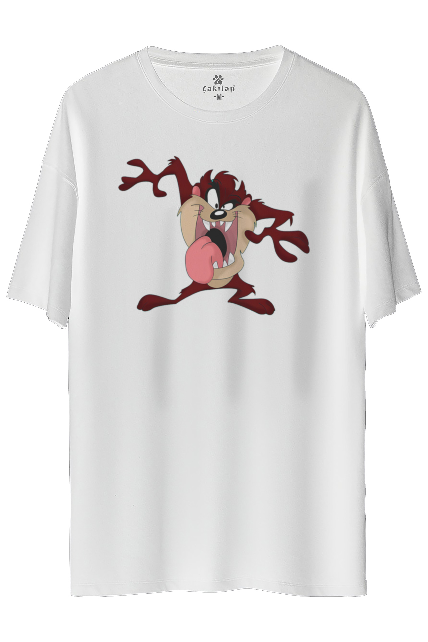 Tazmanya Canavarı Baskılı Oversize Tişört