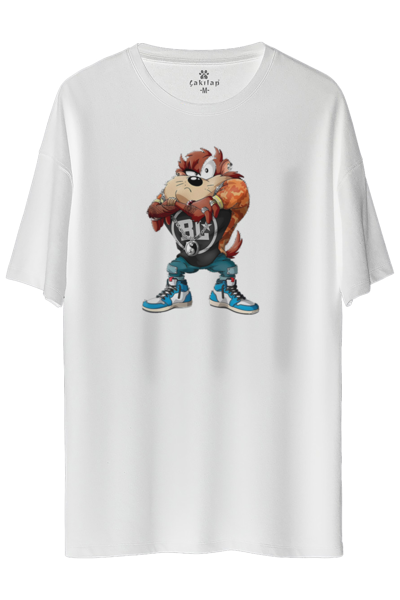 Tazmanya Canavarı Baskılı Oversize Tişört