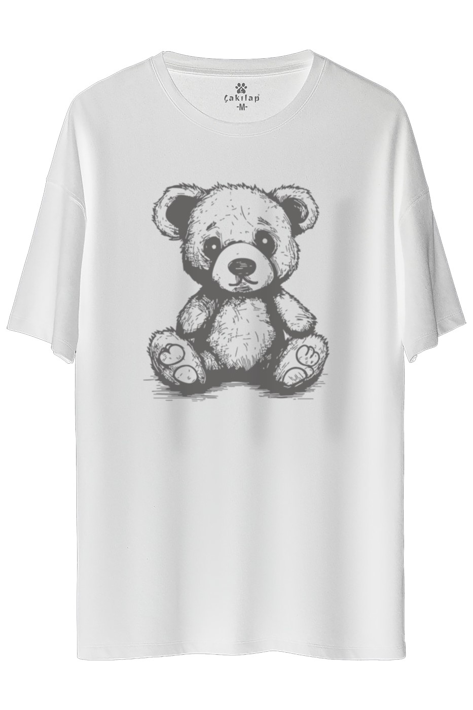 Ayıcık Baskılı Oversize Tişört