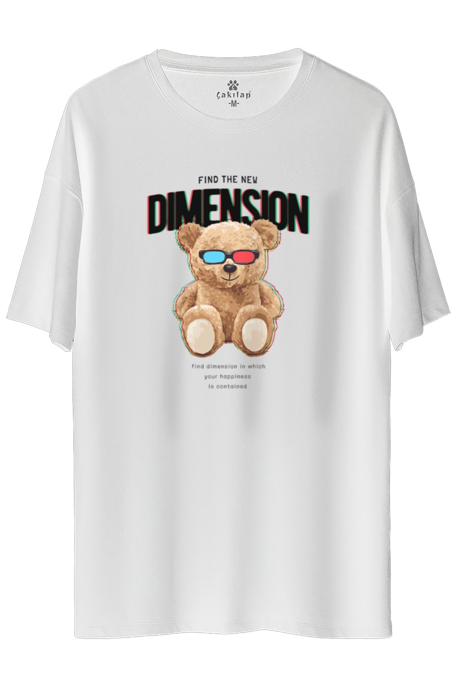 Ayıcık Baskılı Oversize Tişört