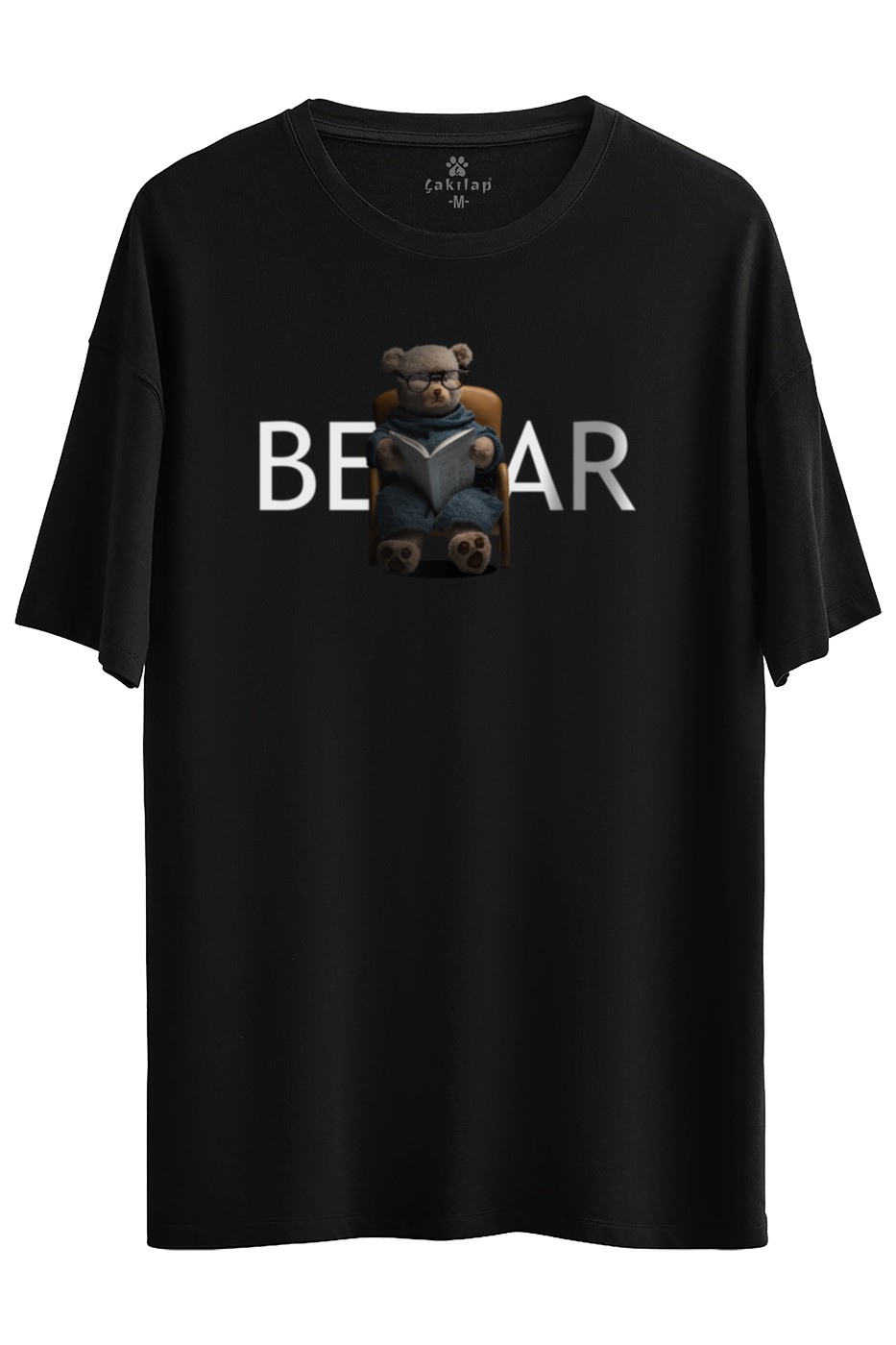 Ayıcık Baskılı Oversize Tişört